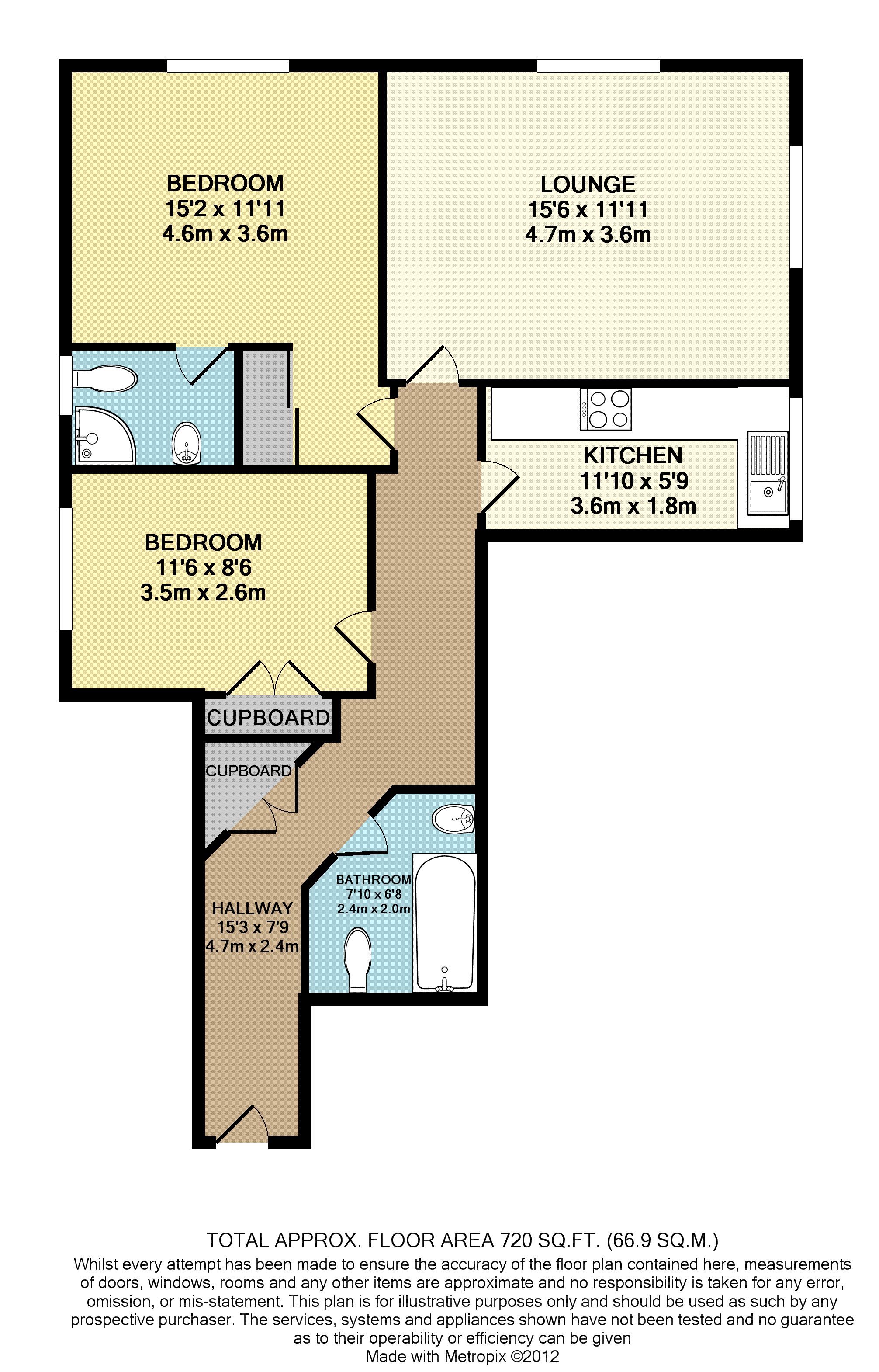 2 bed flat for sale in Norwich Avenue West, Bournemouth - Property floorplan