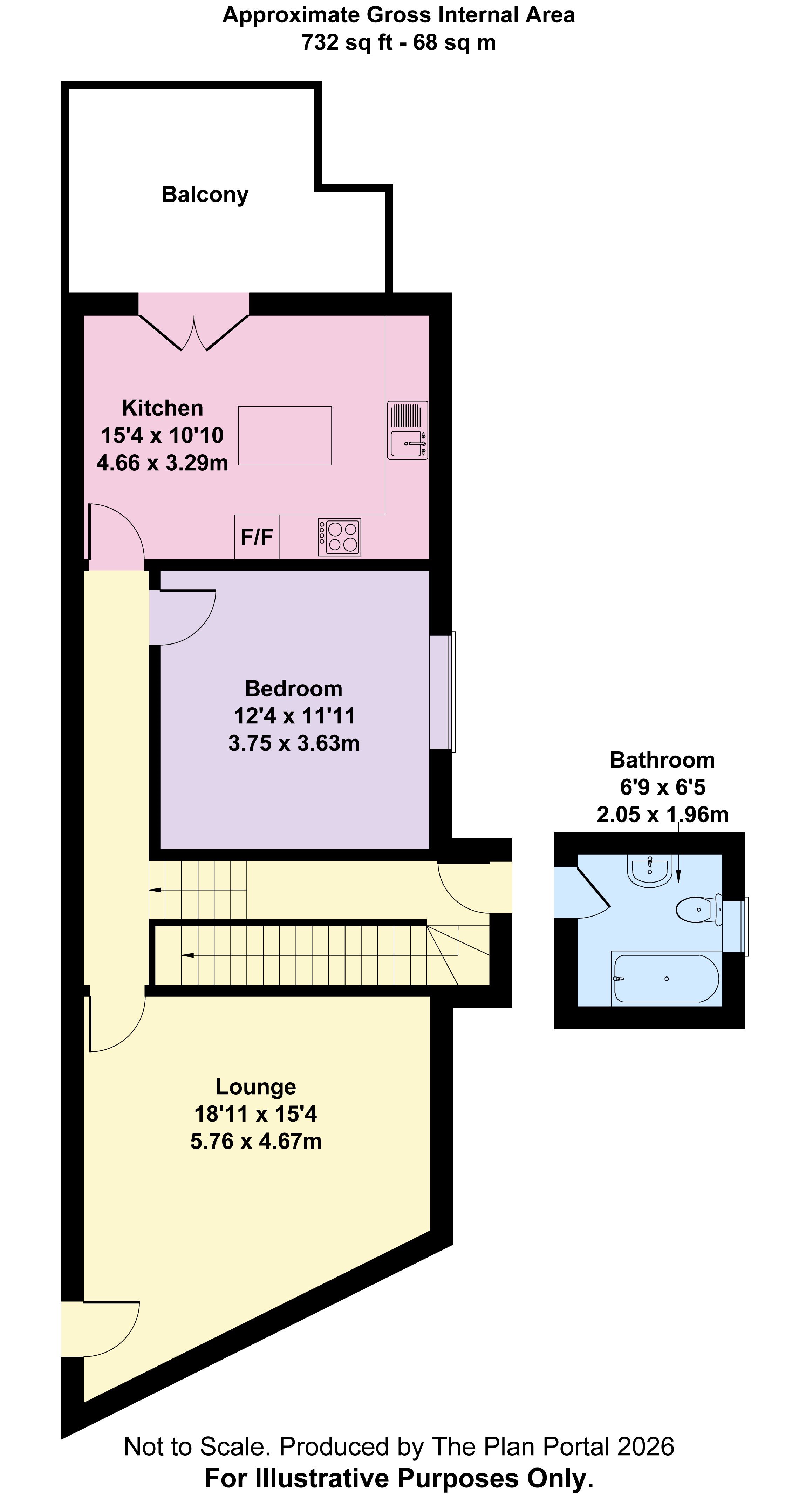 1 bed flat for sale in Clarence Park Road, Pokesdown, BH7 - Property floorplan