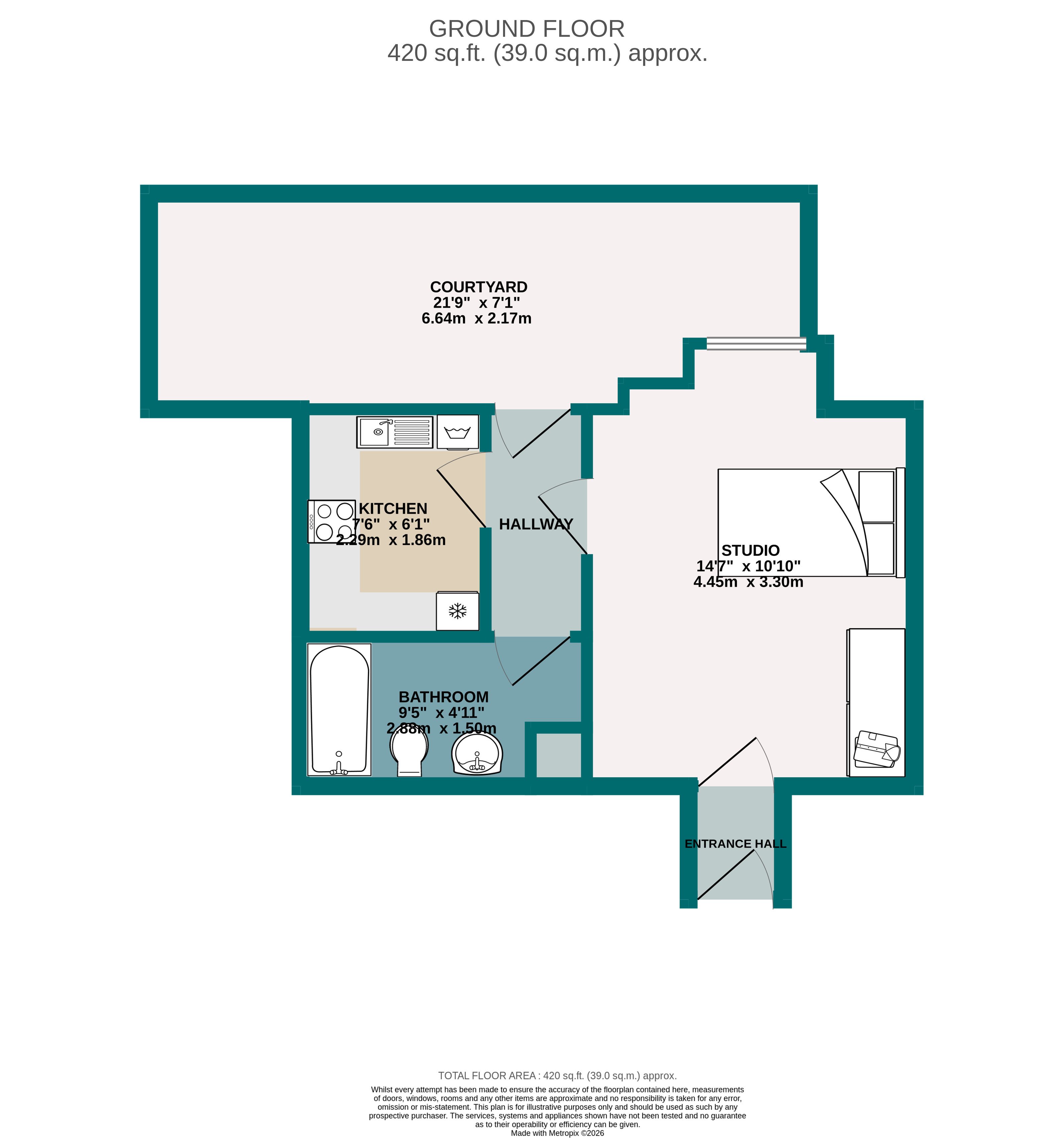 1 bed studio flat to rent in Durley Gardens, Bournemouth, BH2  - Property Image 12