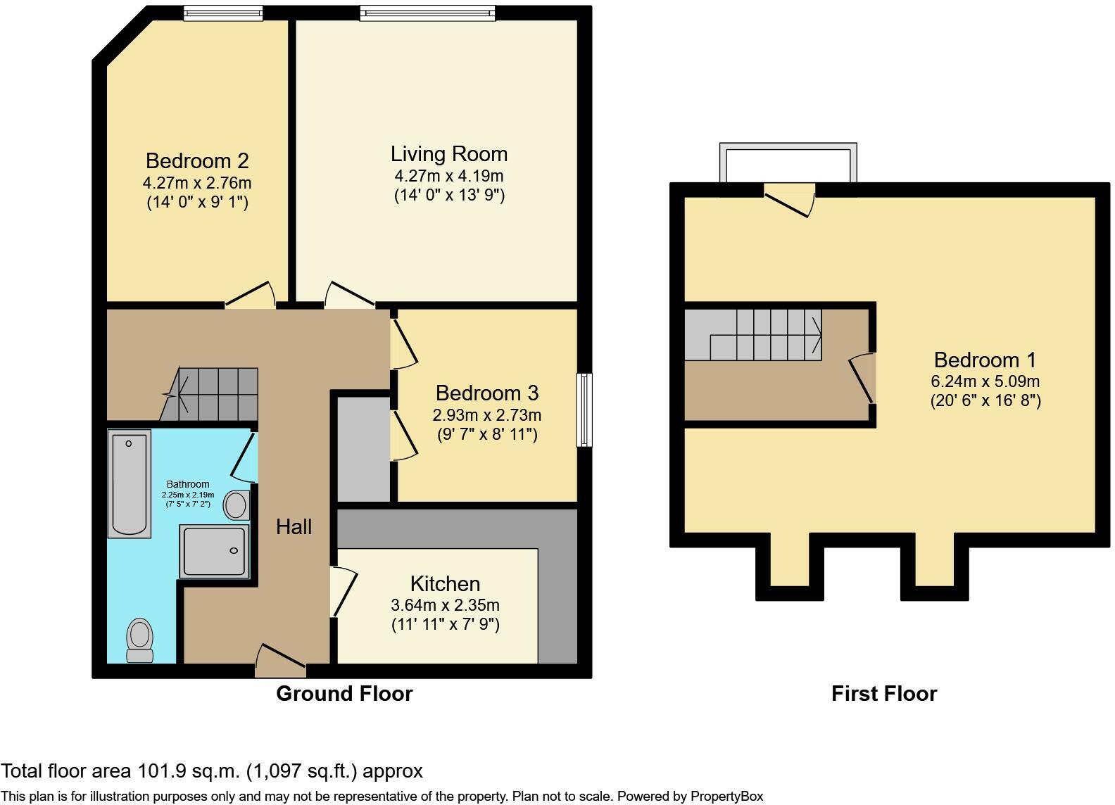 3 bed flat for sale in Pretoria Place, Brightons , Falkirik , FK2 0UF - Property floorplan