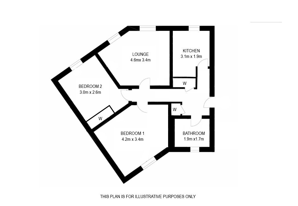 2 bed flat for sale in Grovepark Gardens, Glasgow, G20 7JB - Property floorplan