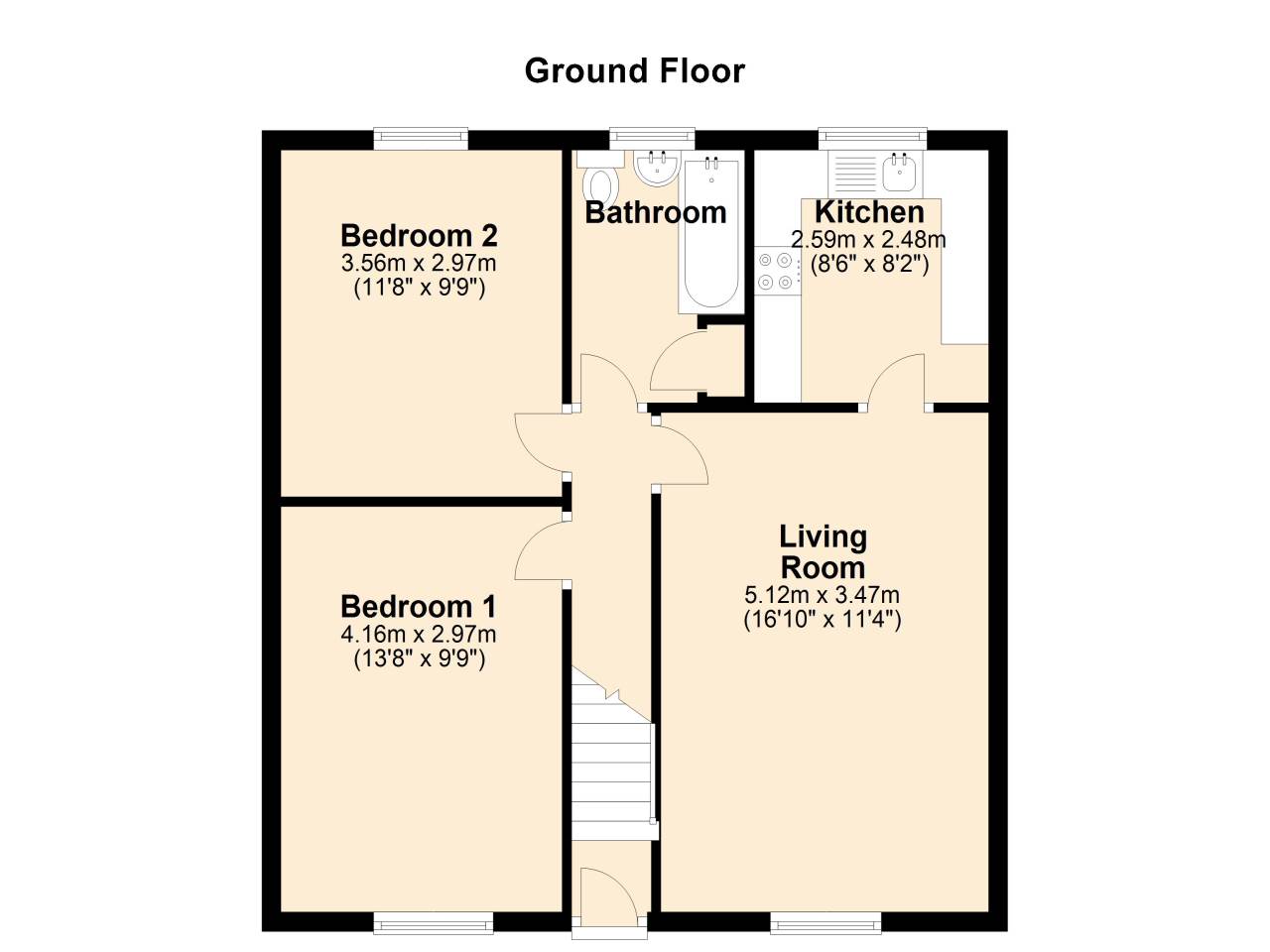 2 bed flat to rent in Wilkinson Close, Sutton Coldfield, B73 7