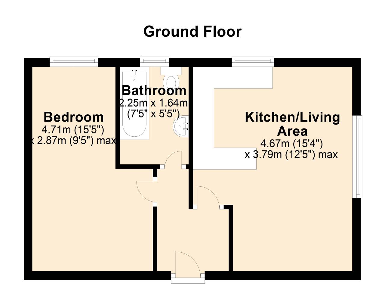 1 bed flat to rent in Gravelly Hill, , B23 6