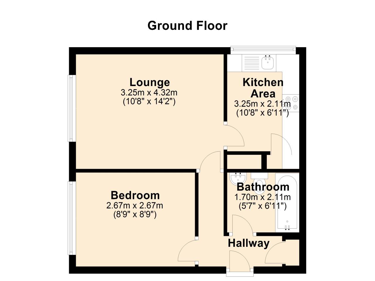 1 bed flat to rent in Swan Gardens, Erdington, B23 6