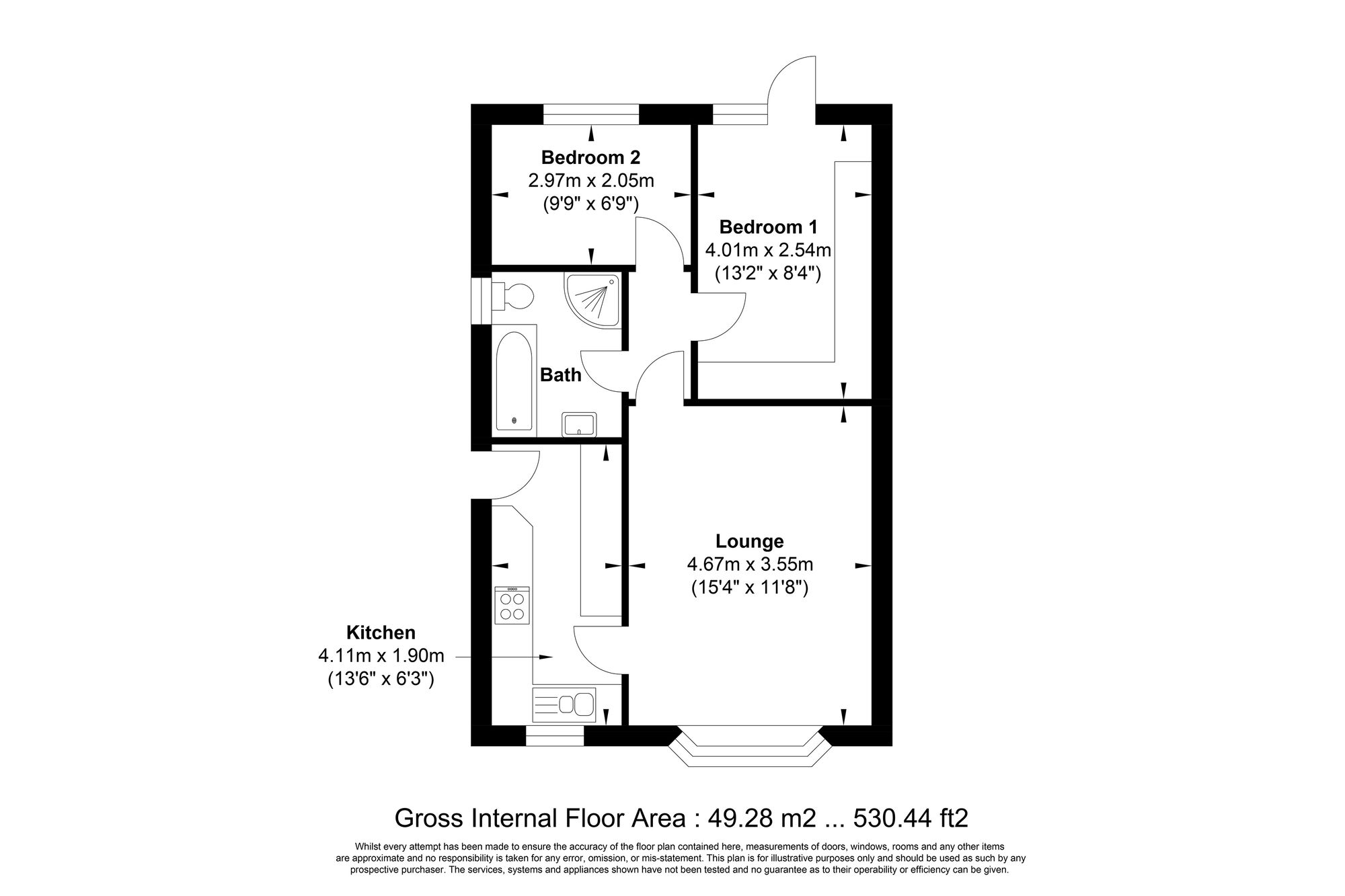 2 bed semi-detached bungalow for sale in Belgrave Gardens, Halifax - Property floorplan