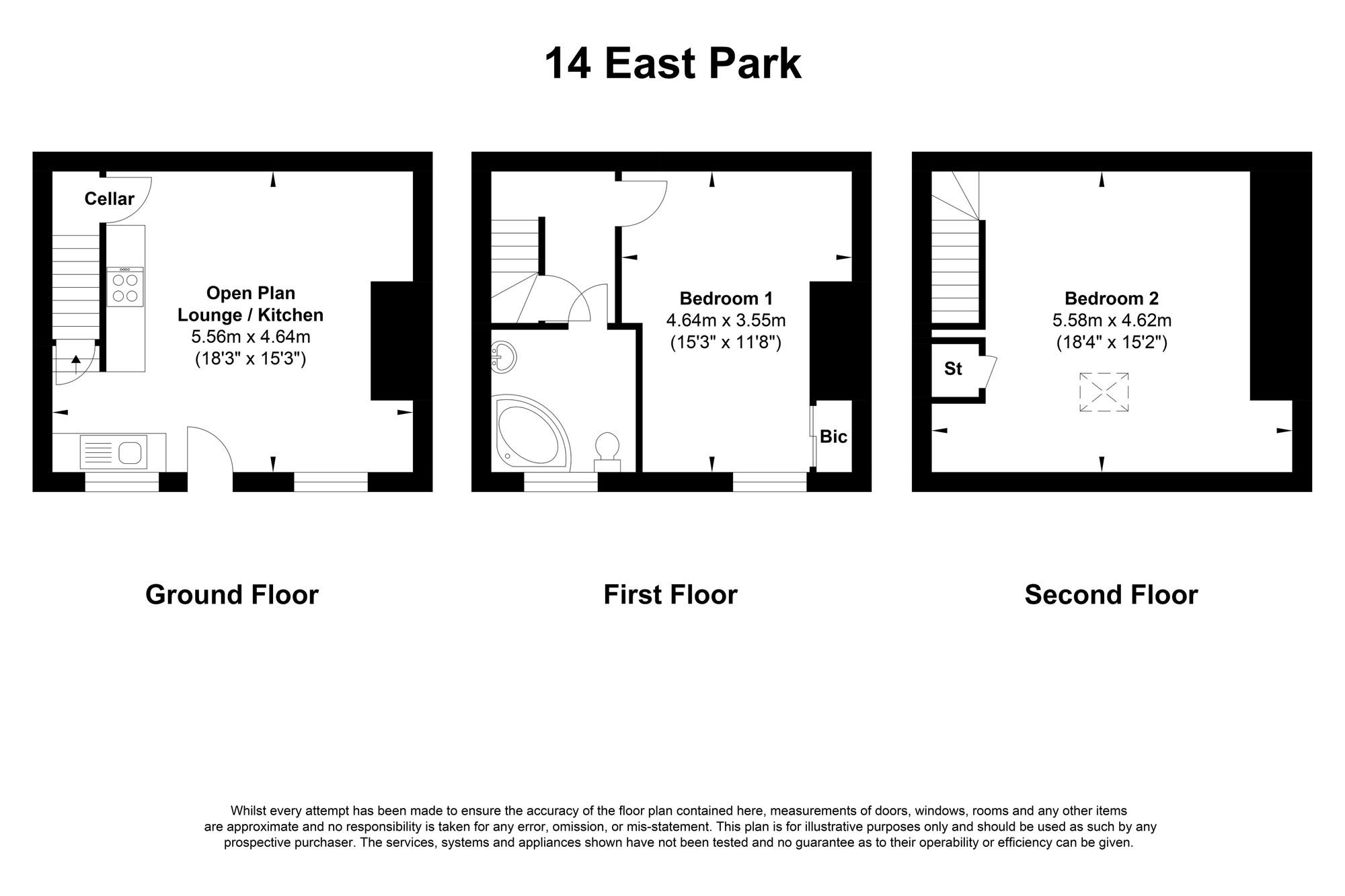 2 bed mid-terraced house for sale in East Park Road, Halifax - Property floorplan