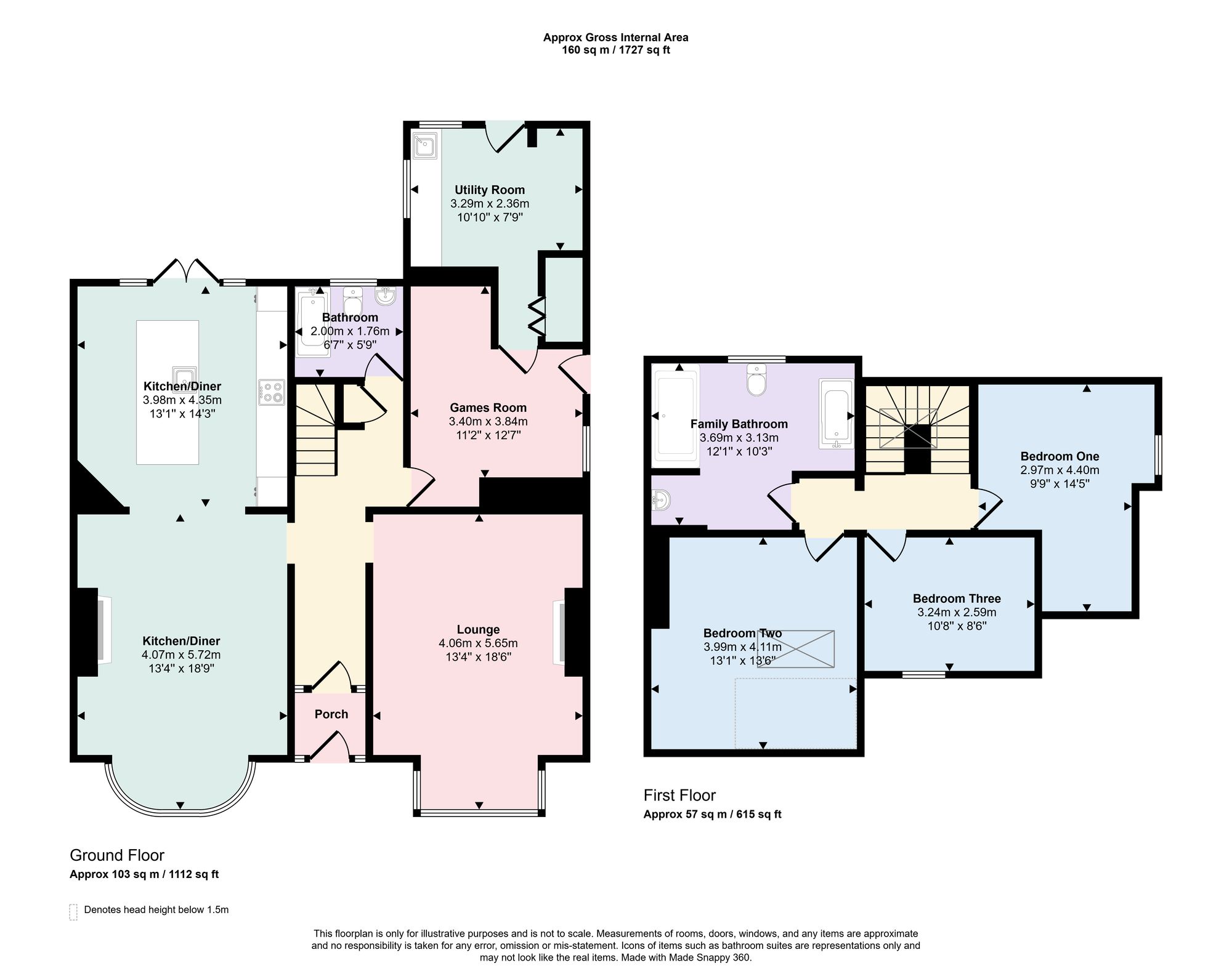 3 bed semi-detached house for sale in Brant Avenue, Halifax - Property floorplan