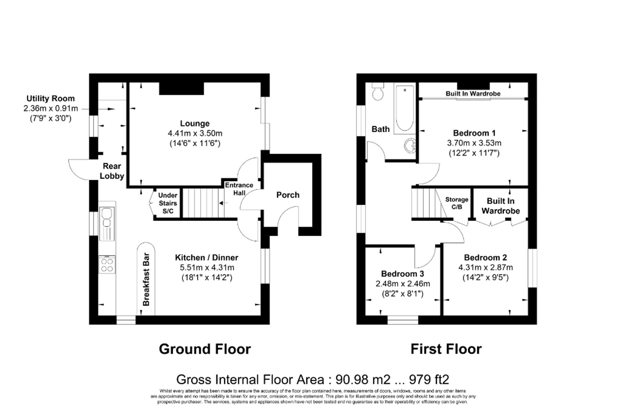 3 bed end of terrace house for sale in Warley Wood Avenue, Halifax - Property floorplan