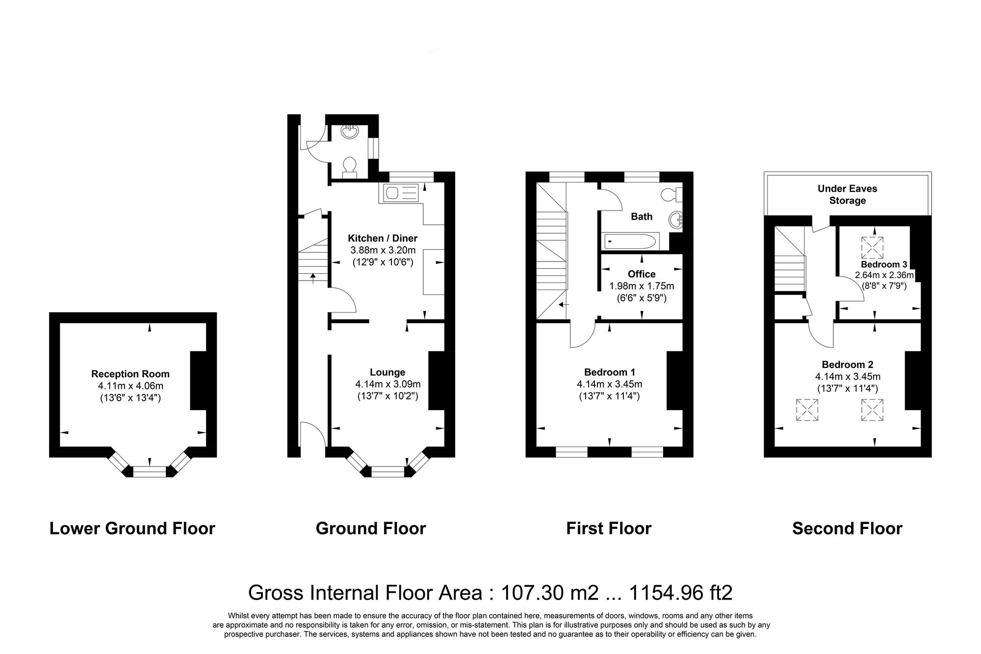 3 bed end of terrace house for sale in King Cross Road, Halifax - Property floorplan