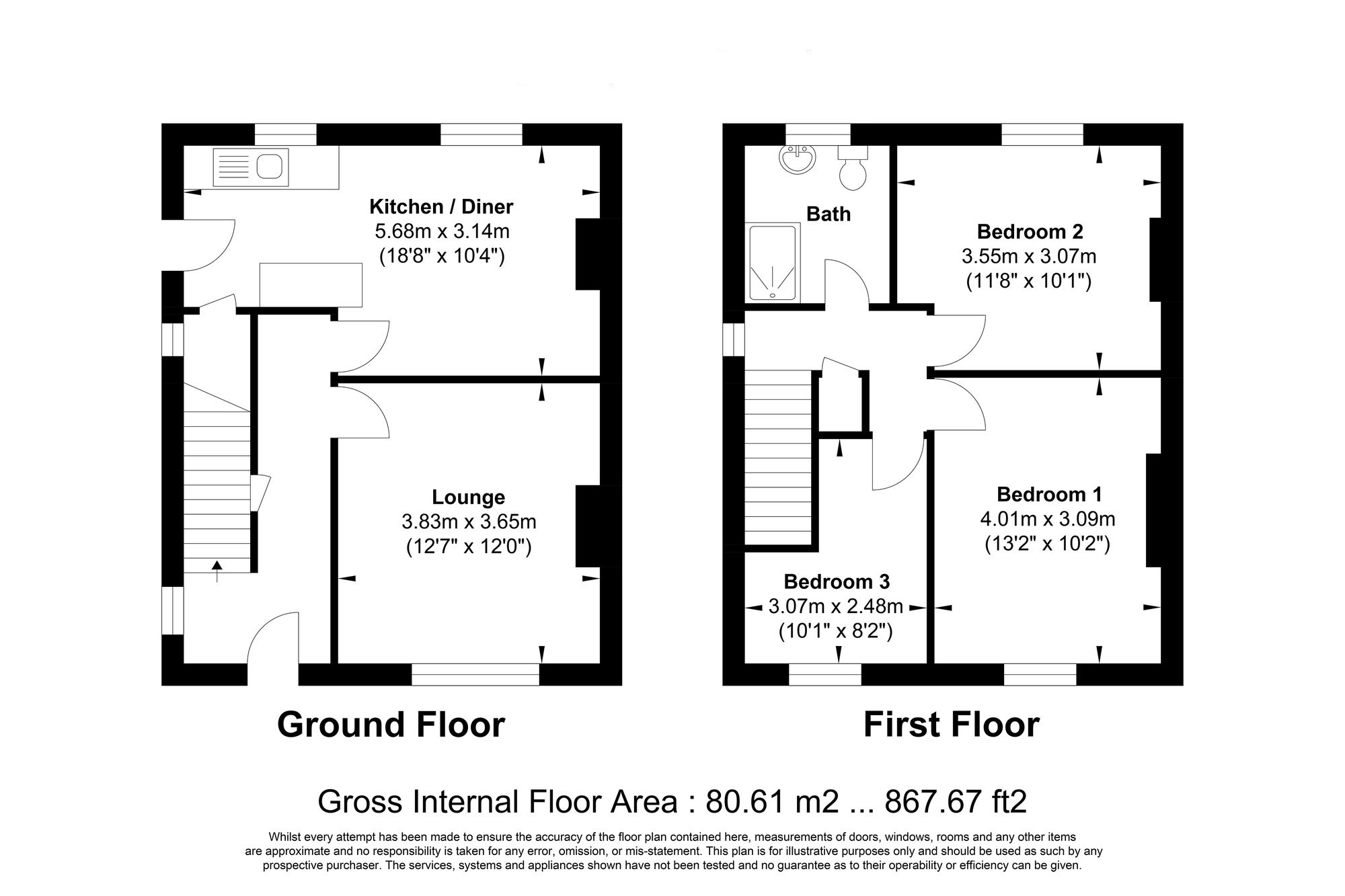 3 bed semi-detached house for sale in Freeman Road, Halifax - Property floorplan