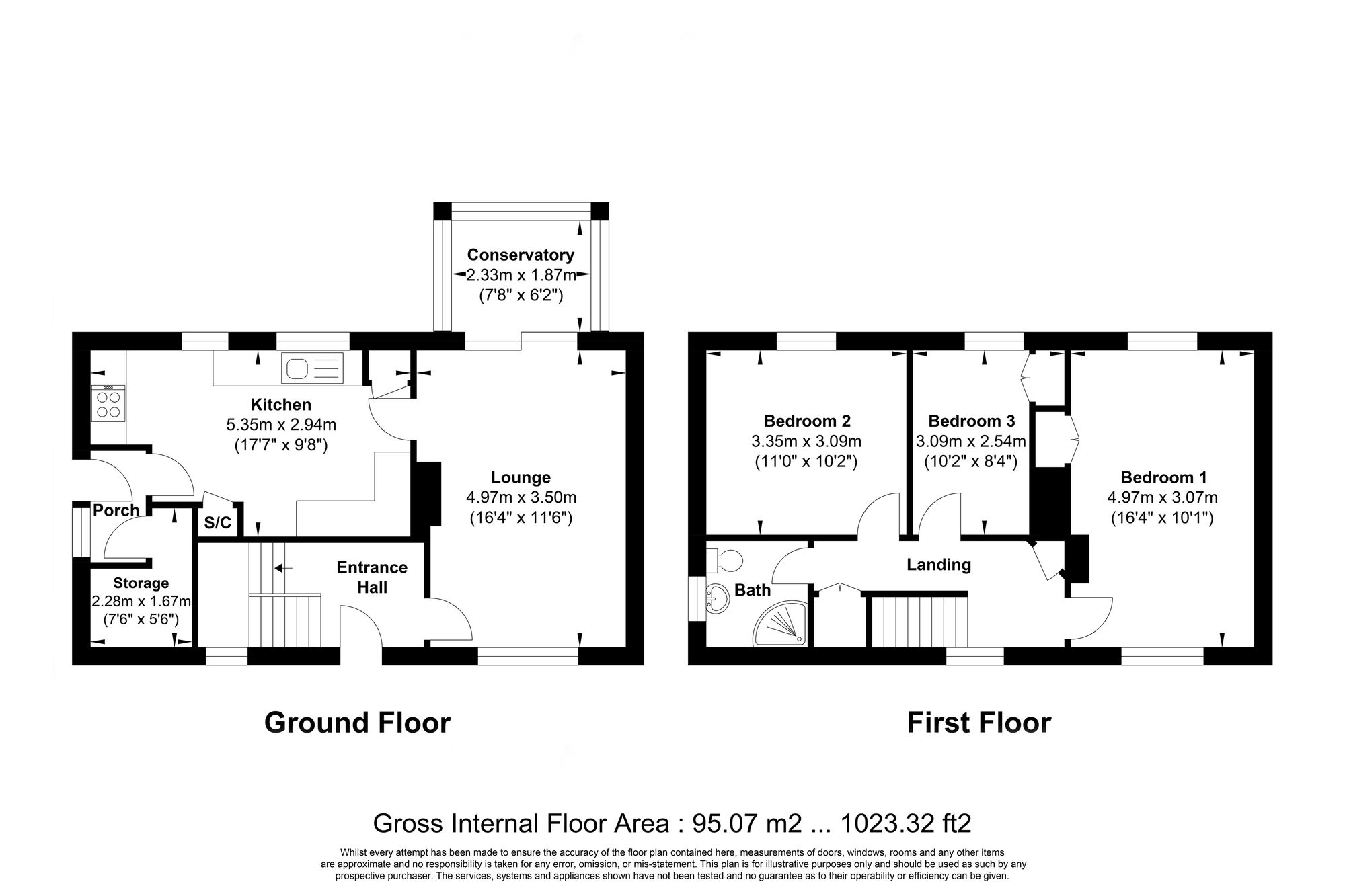 3 bed semi-detached house for sale in Alder Grove, Halifax - Property floorplan