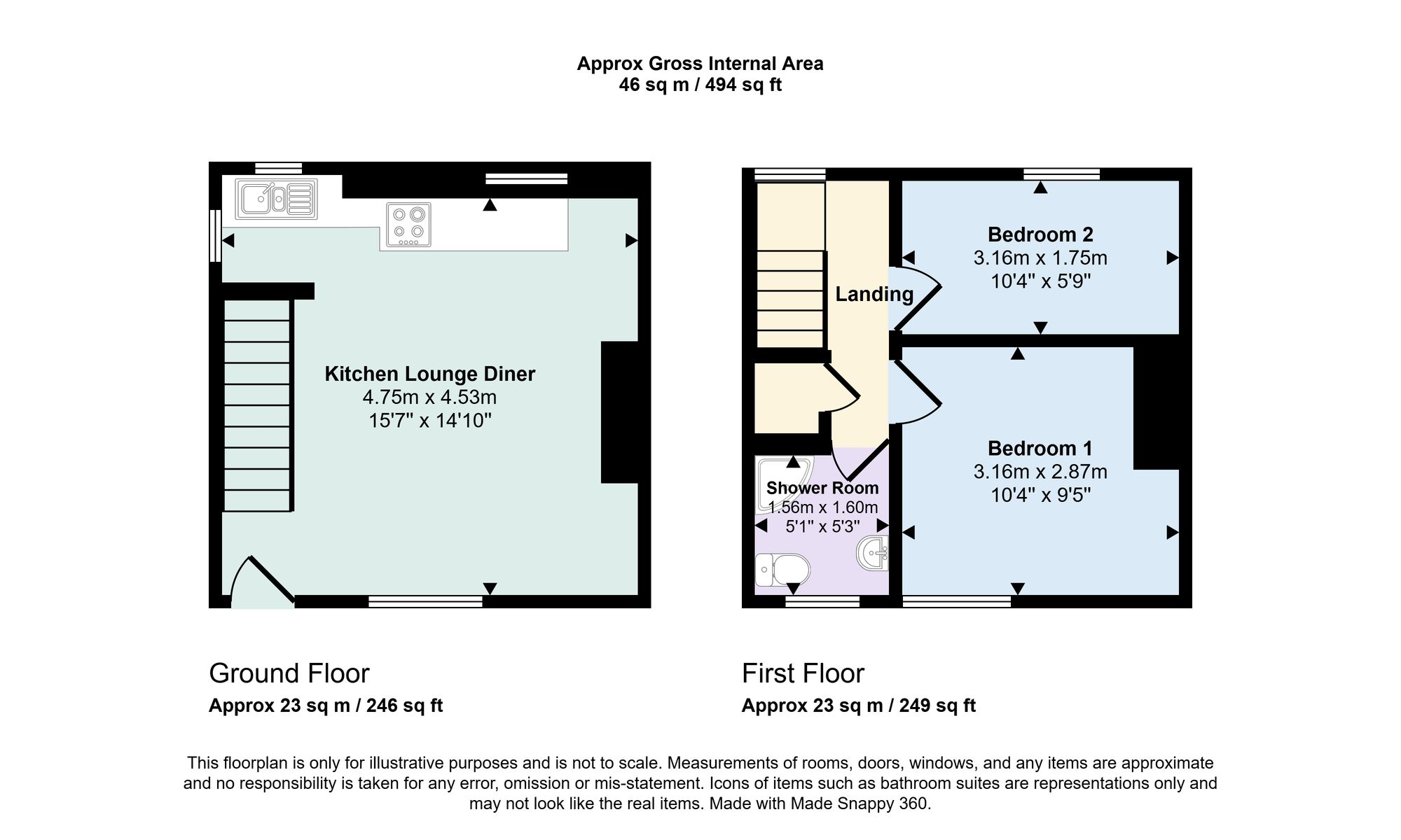 2 bed end of terrace house for sale in Bradshaw Lane, Halifax - Property floorplan