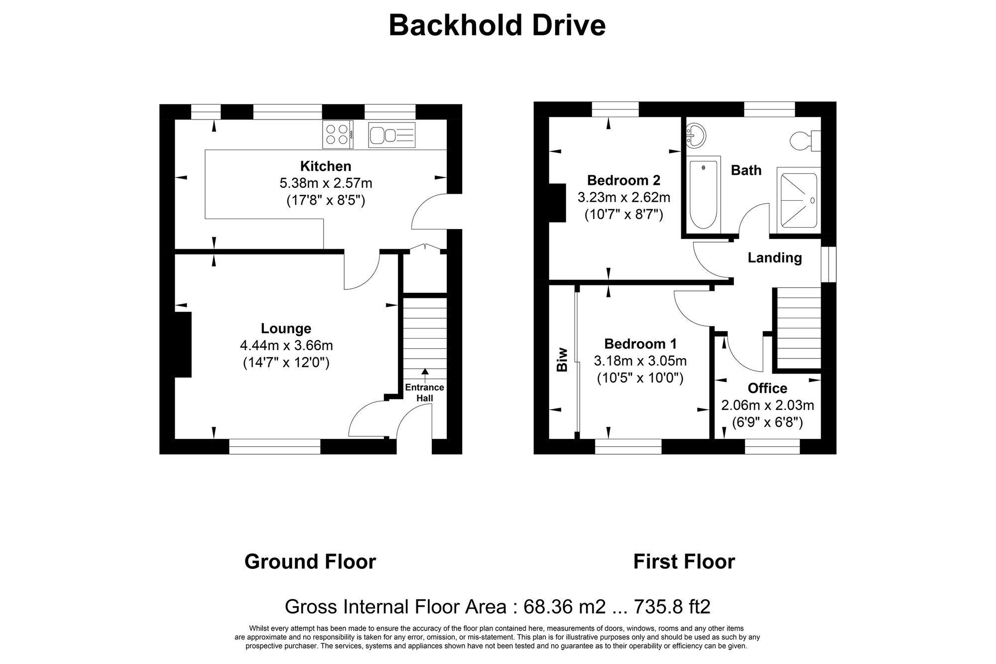 2 bed end of terrace house for sale in Backhold Drive, Halifax - Property floorplan