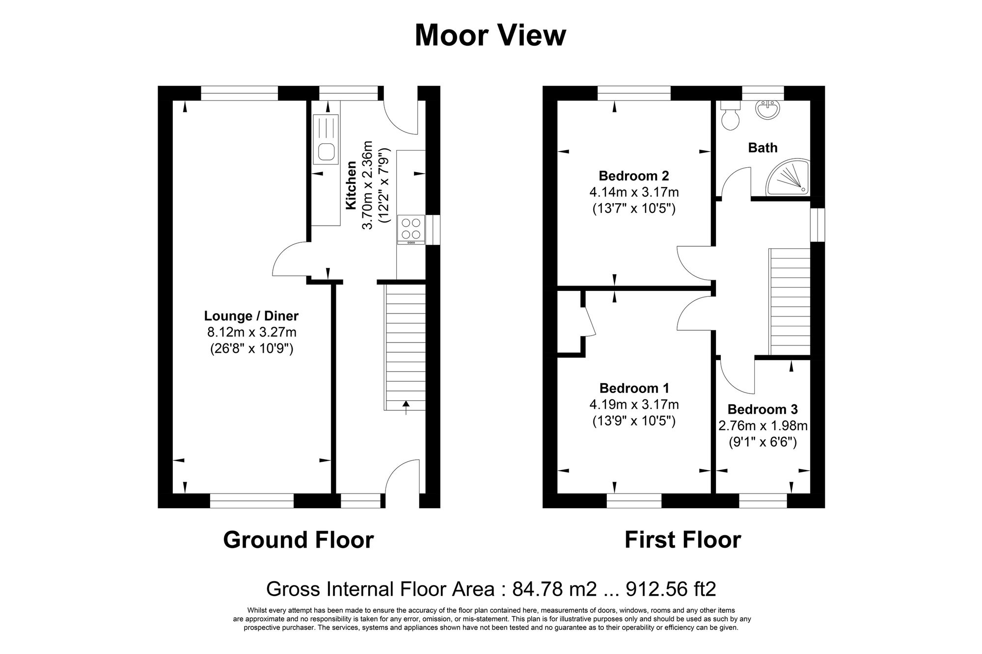 3 bed semi-detached house for sale in Clough Lane, Halifax - Property floorplan