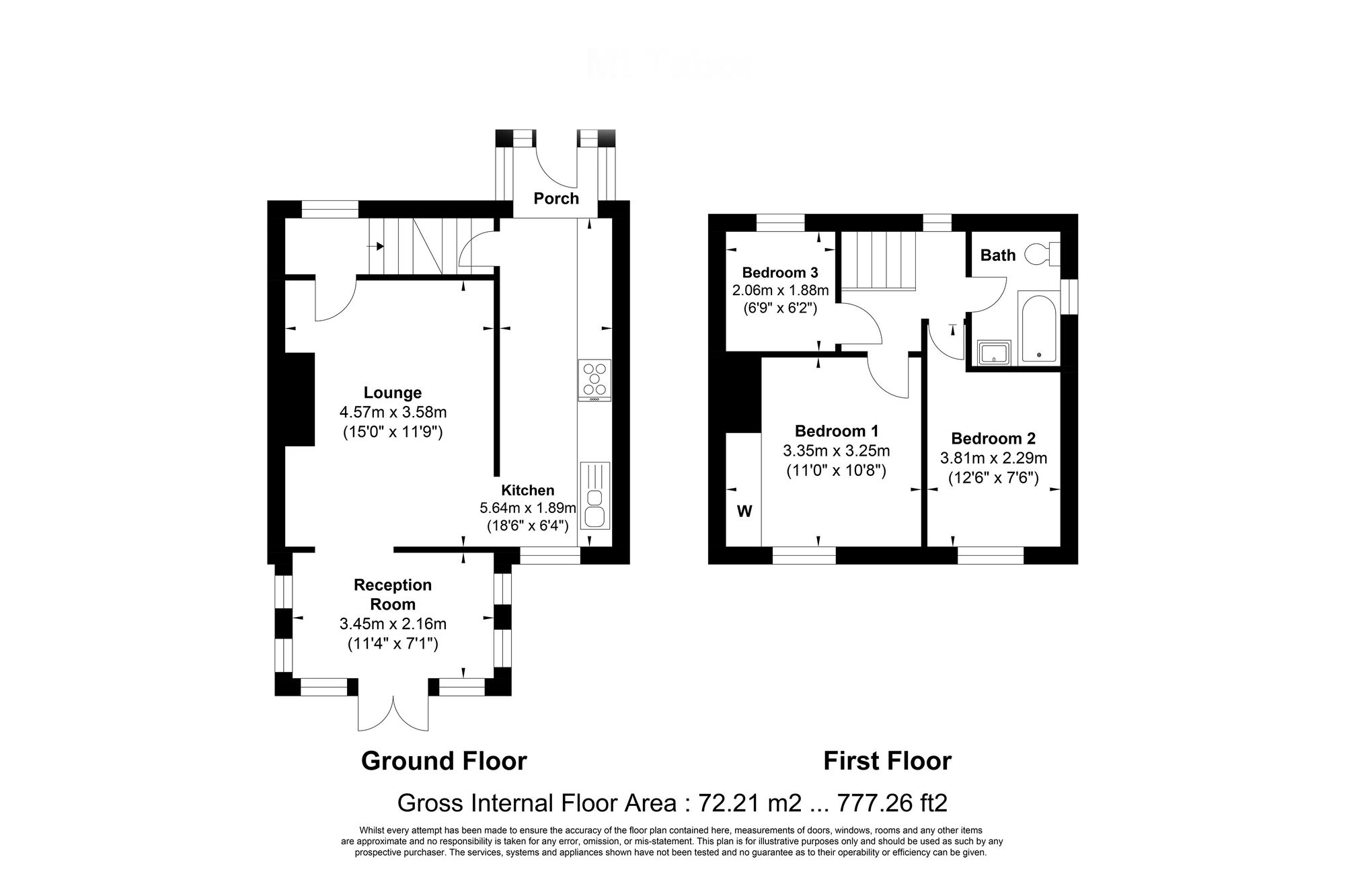 3 bed detached house for sale in Mount Tabor Road, Halifax - Property floorplan