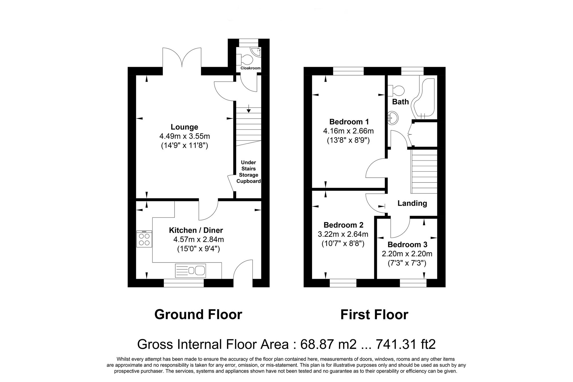 3 bed end of terrace house for sale in Cricketers Fold, Halifax - Property floorplan
