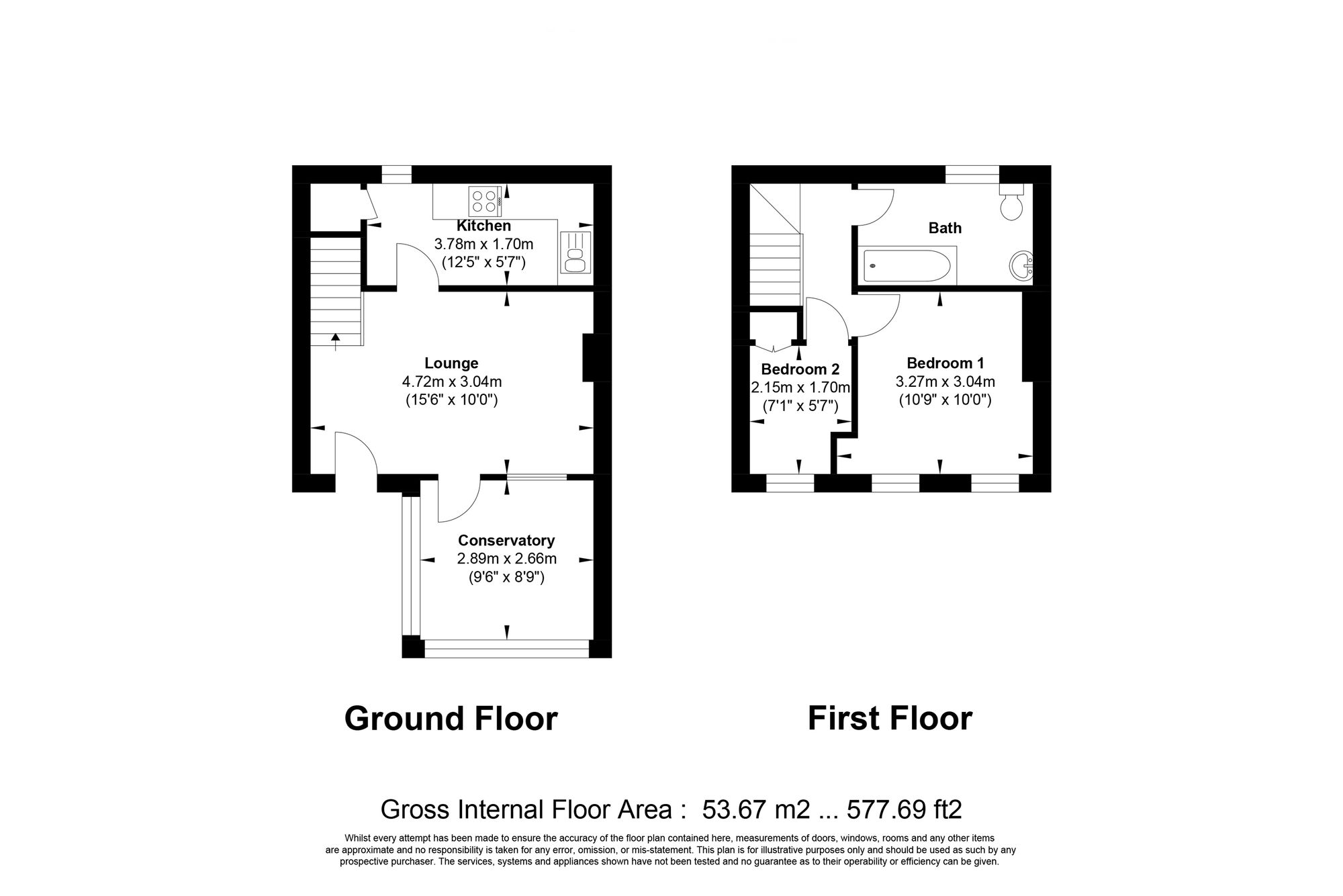 2 bed terraced cottage for sale in Mount Tabor Road, Halifax - Property floorplan