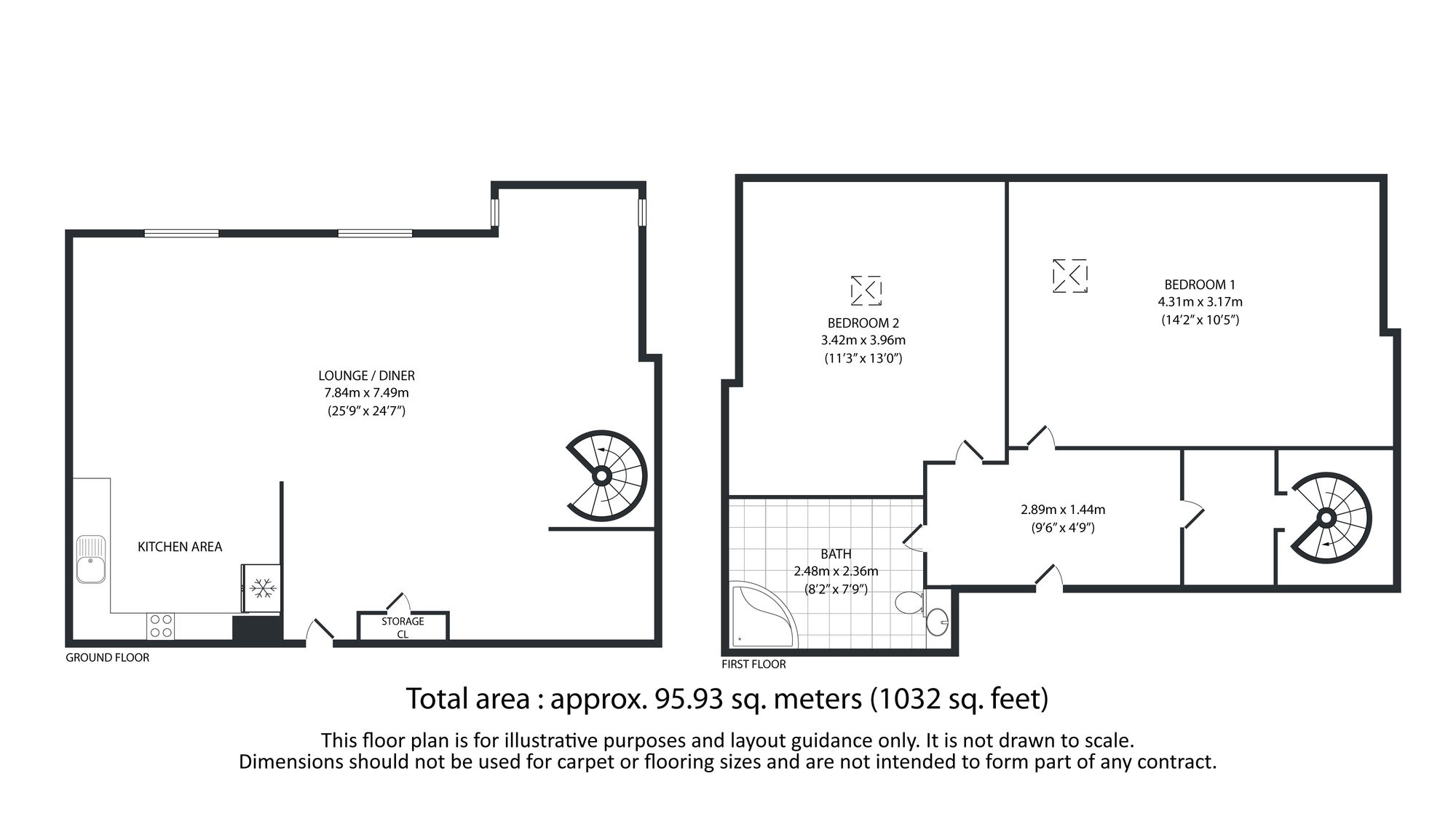 2 bed flat to rent in Garden Street North, Halifax - Property floorplan