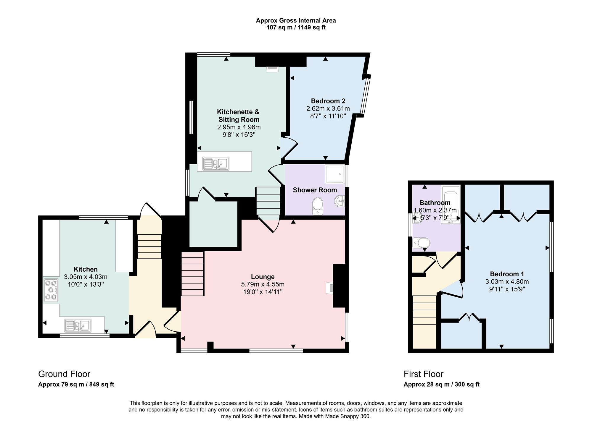 2 bed detached house for sale in Stainland Road, Halifax - Property floorplan
