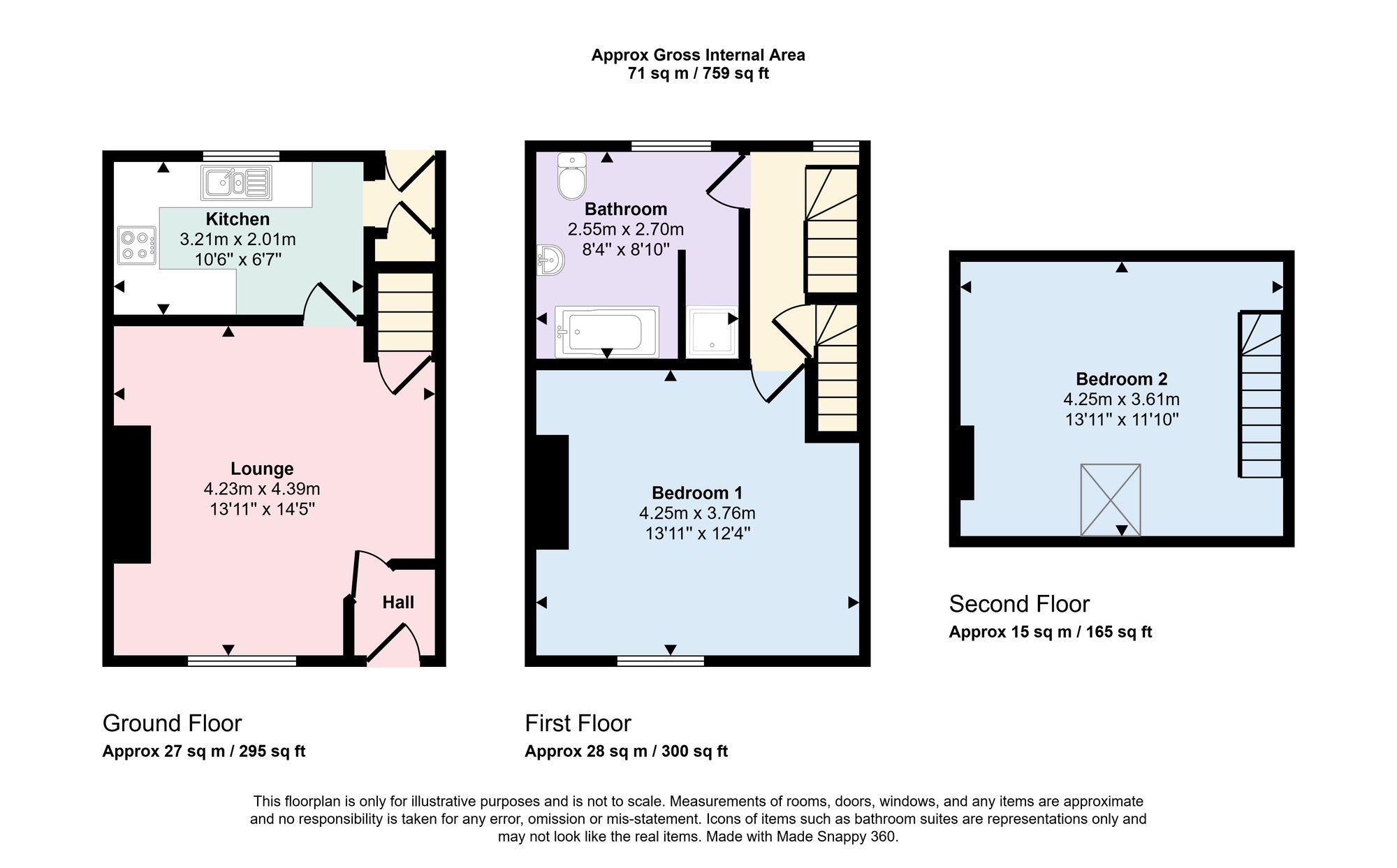 2 bed end of terrace house for sale in Derby Street, Sowerby Bridge - Property floorplan