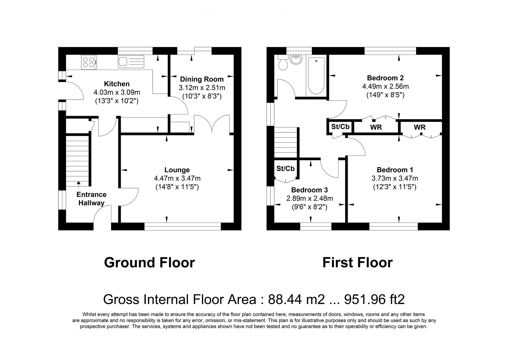 3 bed semi-detached house for sale in Myrtle Drive, Halifax - Property floorplan
