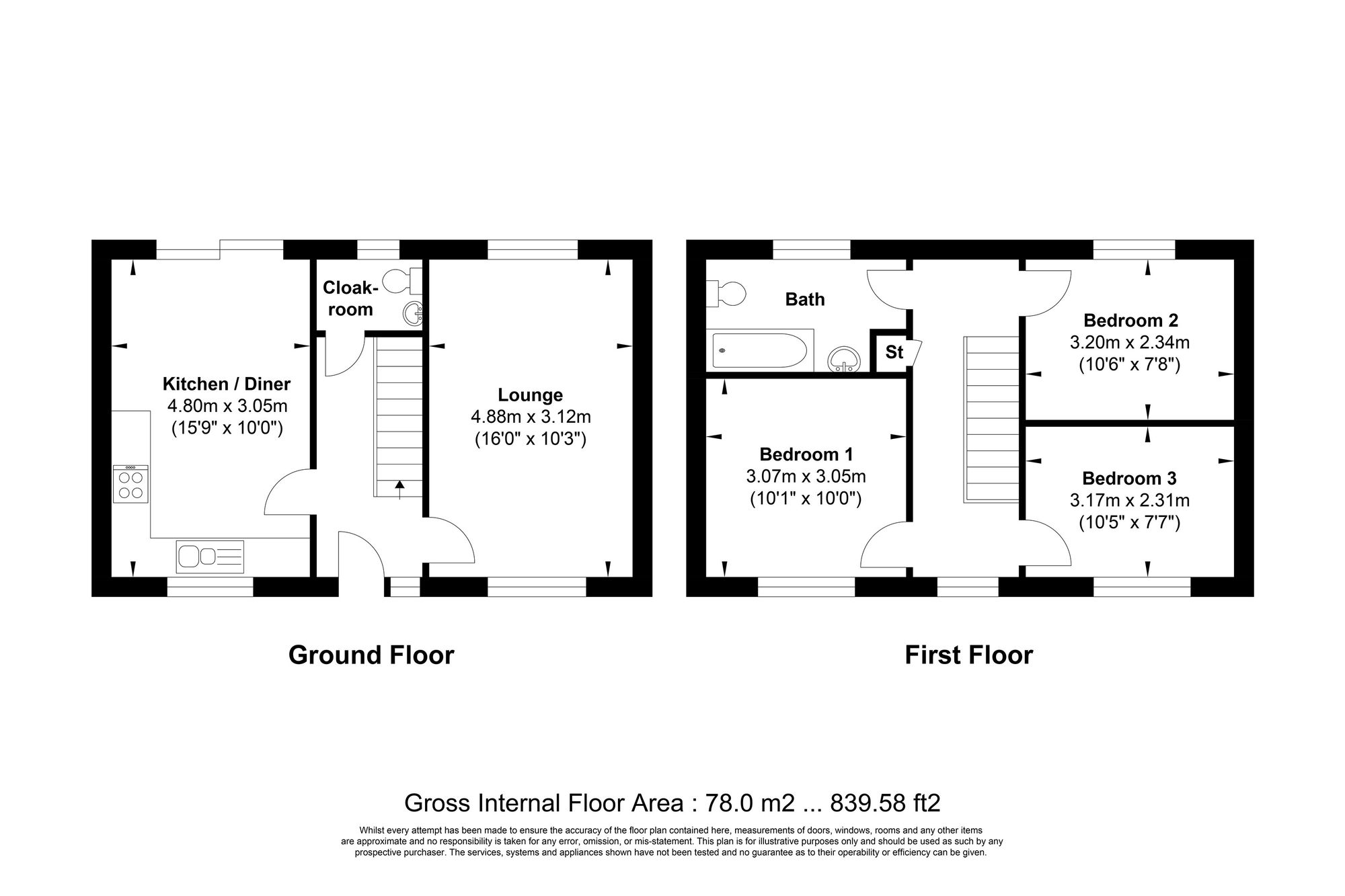 3 bed detached house for sale in Clough Lane, Halifax - Property floorplan