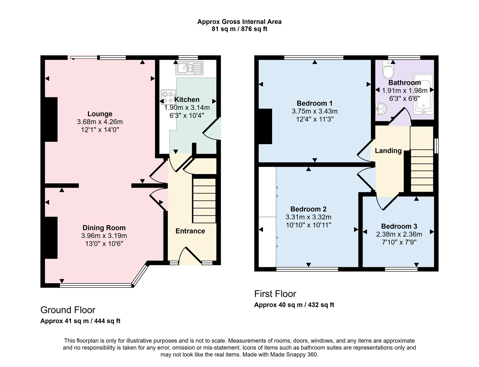 3 bed semi-detached house for sale in Club Lane, Halifax - Property floorplan