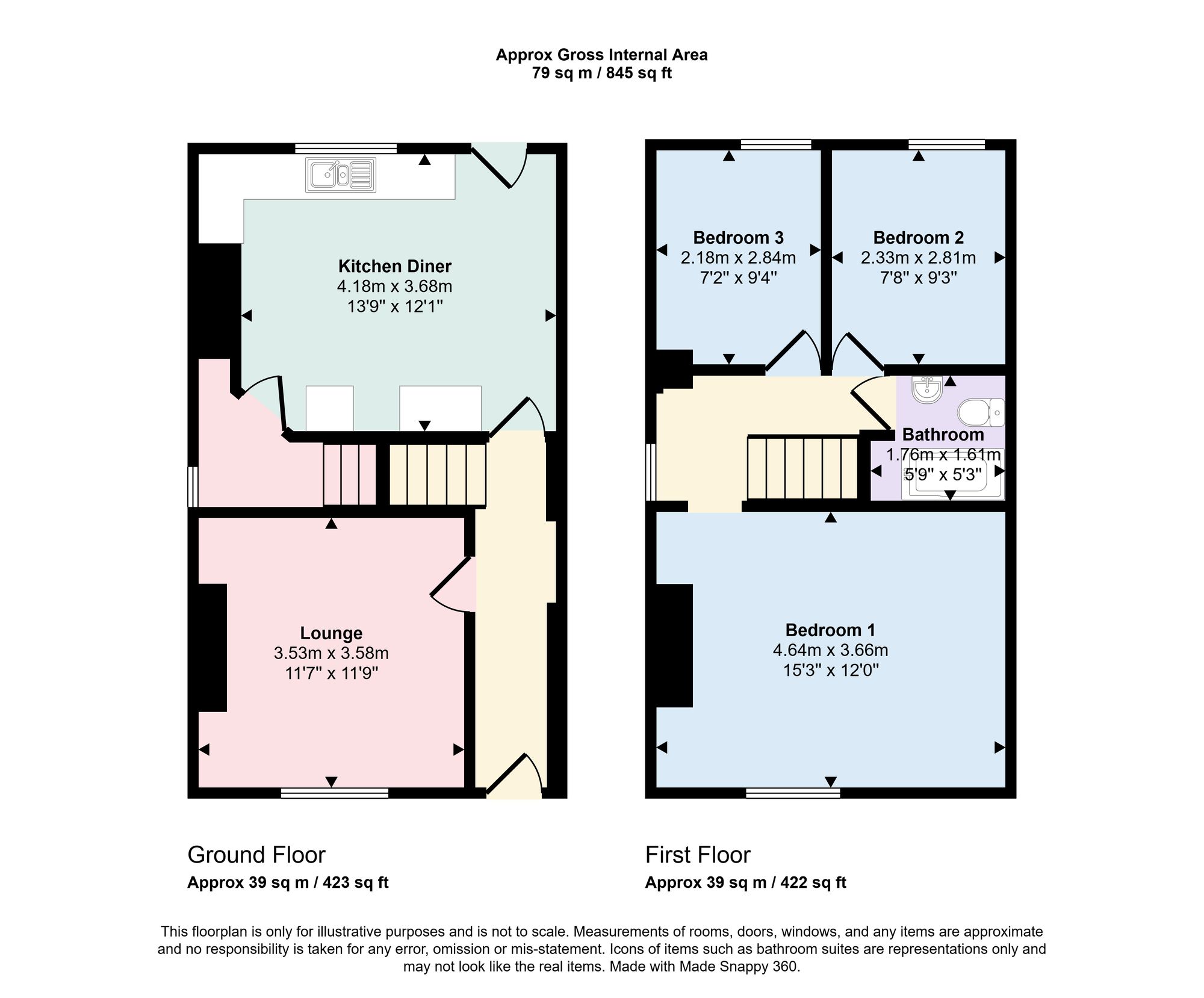 3 bed end of terrace house for sale in Newstead Heath, Halifax - Property floorplan