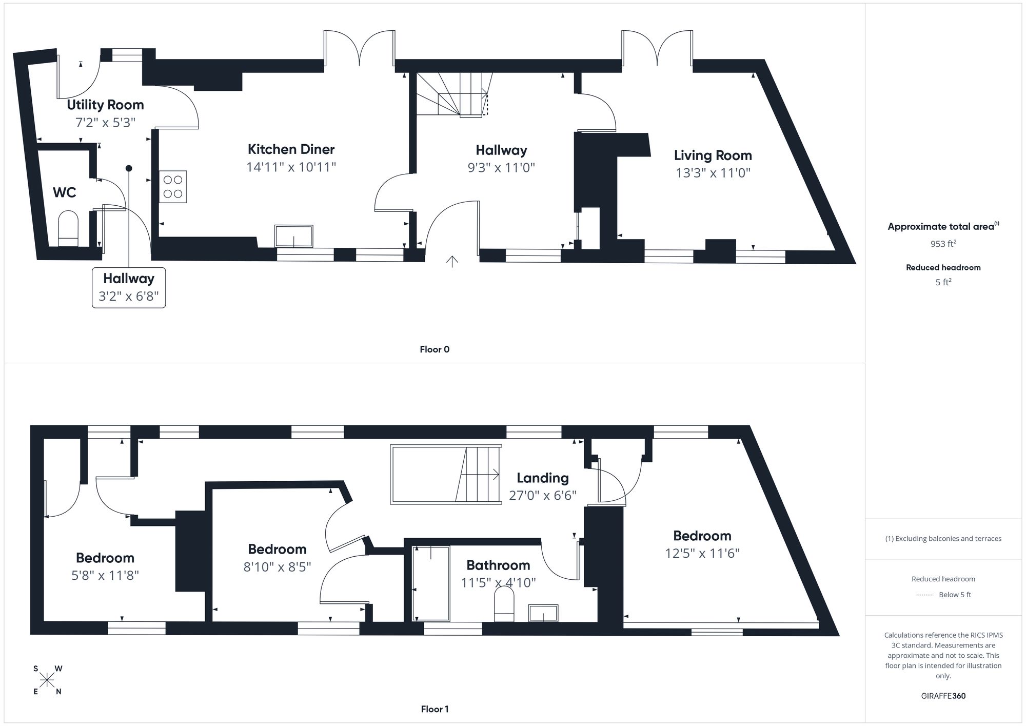 3 bed terraced cottage for sale in Mere Road, Finmere, MK18 - Property floorplan