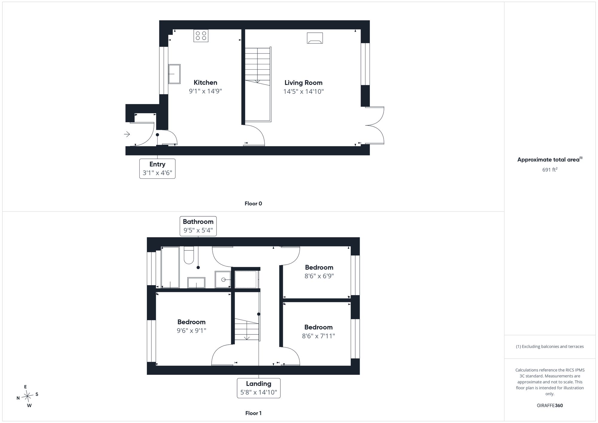 3 bed semi-detached house for sale in Montabaur Road, Brackley, NN13 - Property floorplan
