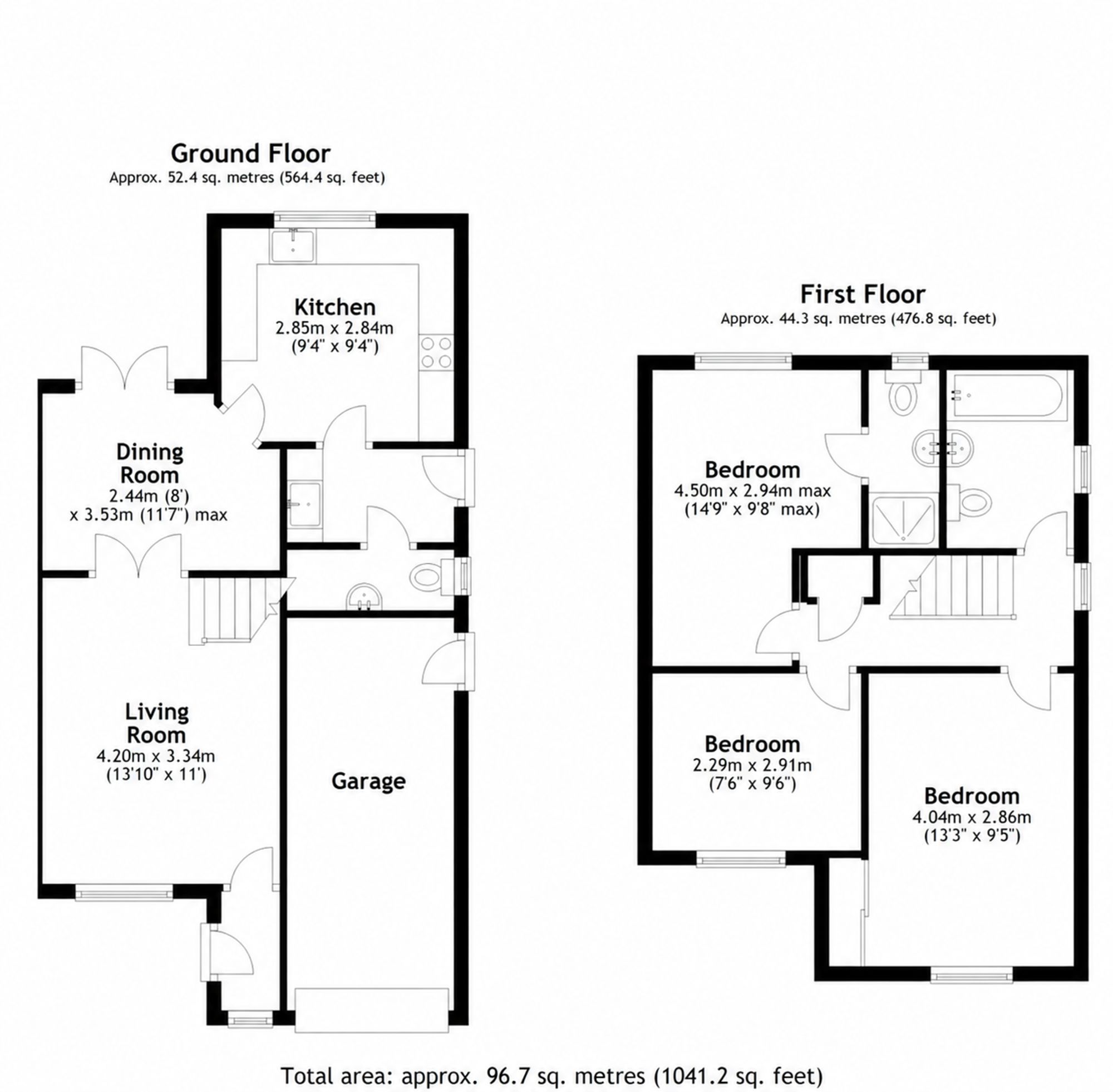 3 bed detached house for sale in Harris Close, Brackley, NN13 - Property floorplan