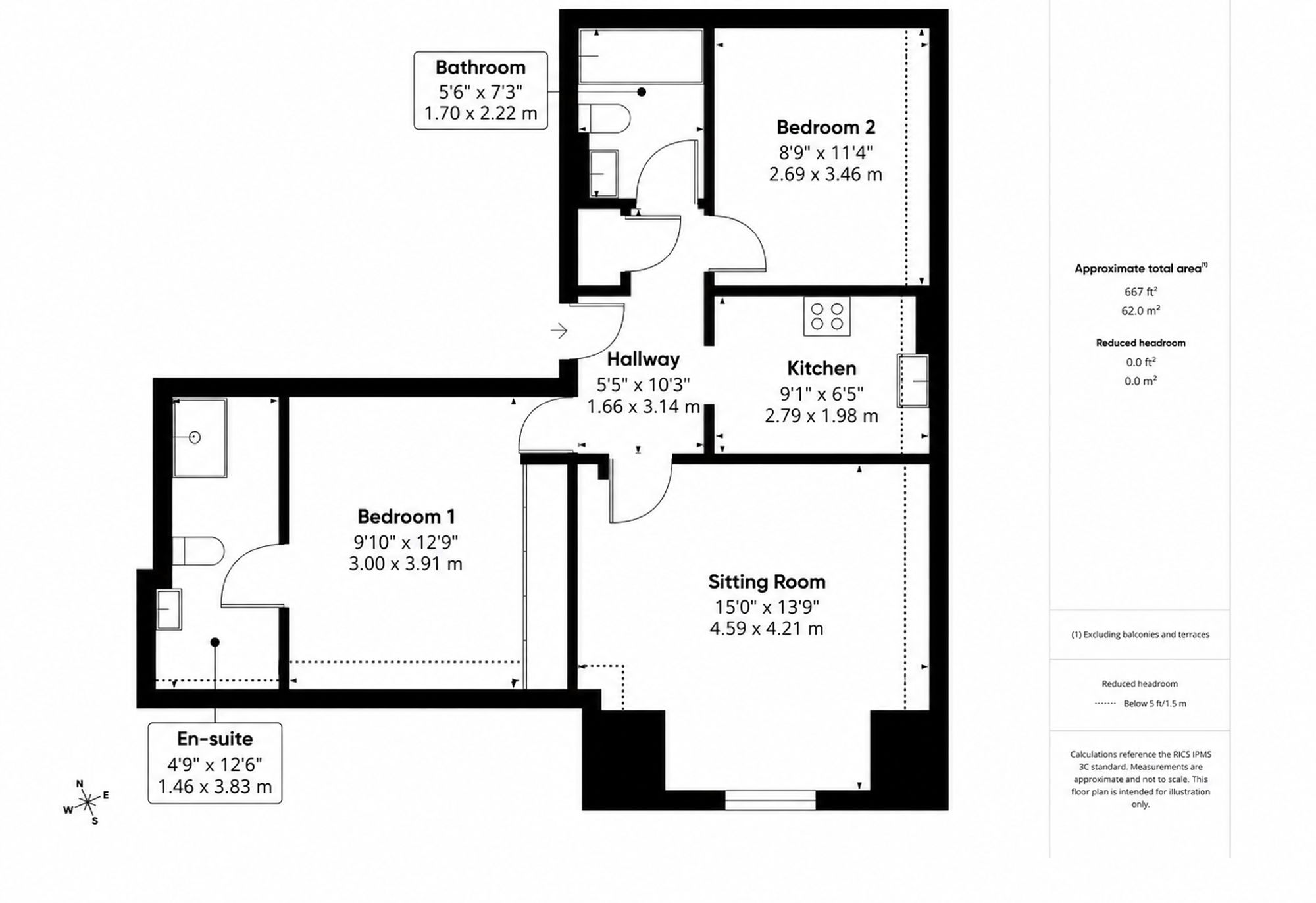 2 bed flat for sale in Buckingham Road, Winslow, MK18 - Property floorplan
