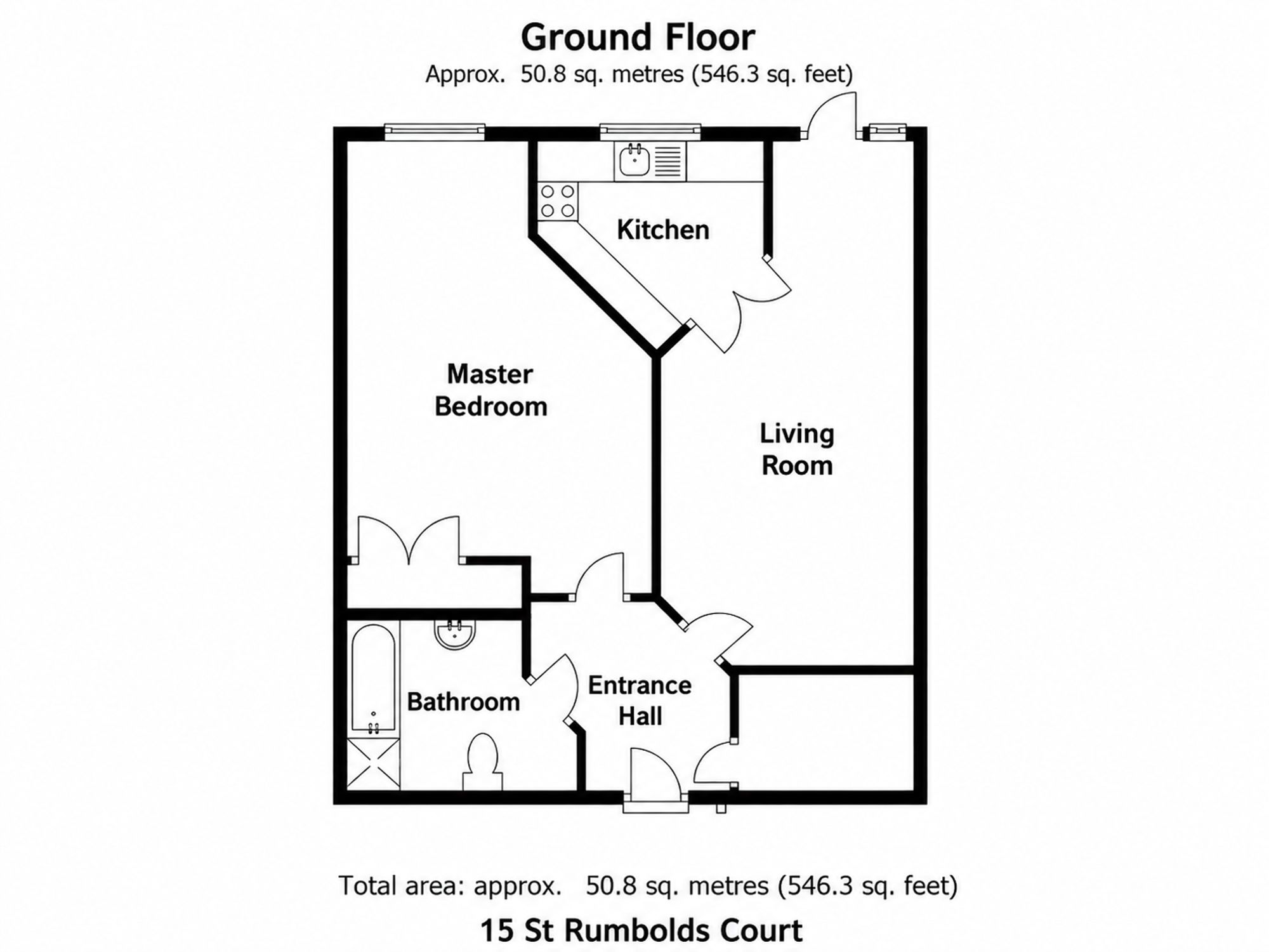 1 bed flat for sale in Buckingham Road, St. Rumbolds Court Buckingham Road, NN13 - Property floorplan