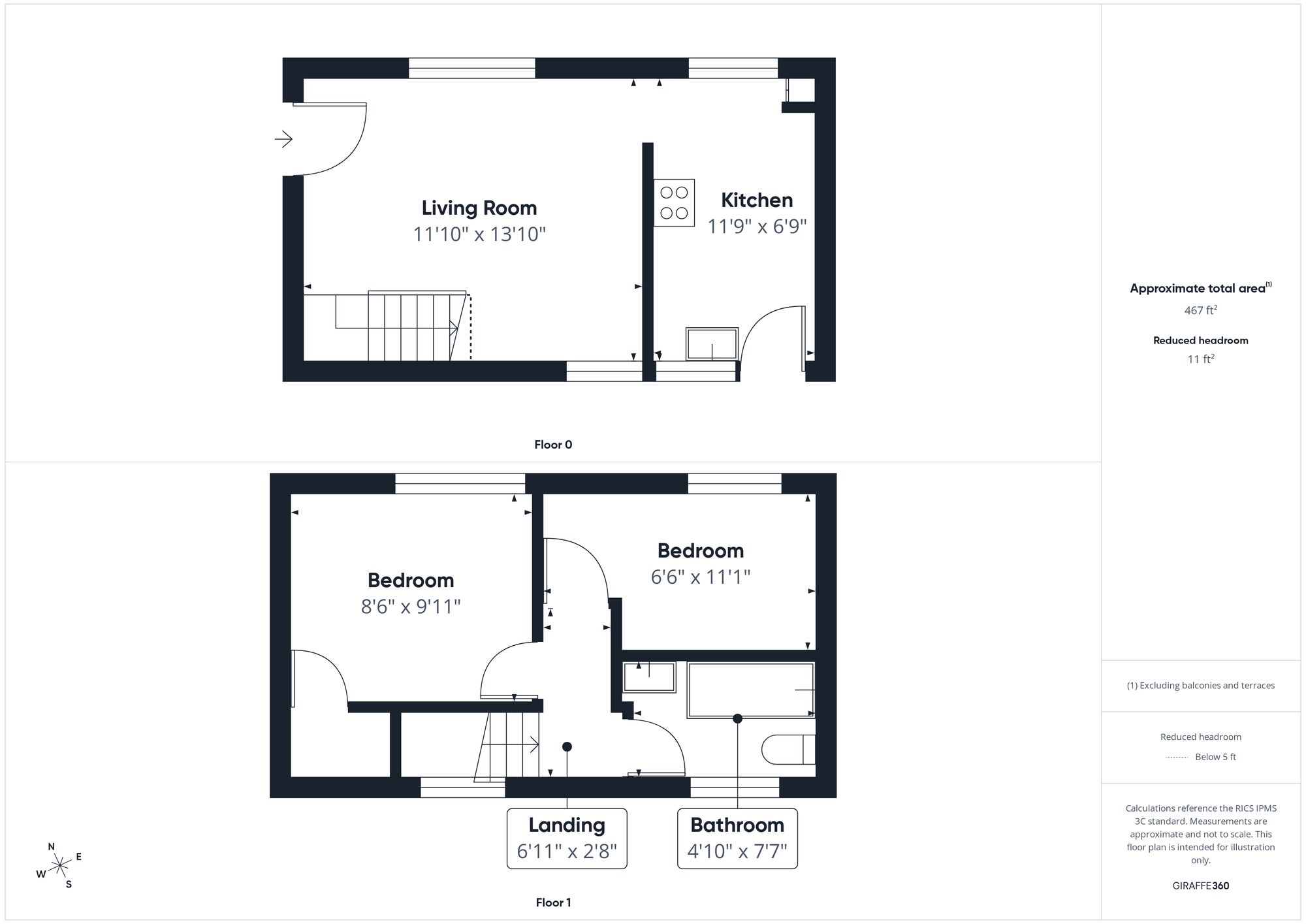 2 bed semi-detached house for sale in Halls Lane, Brackley, NN13 - Property floorplan