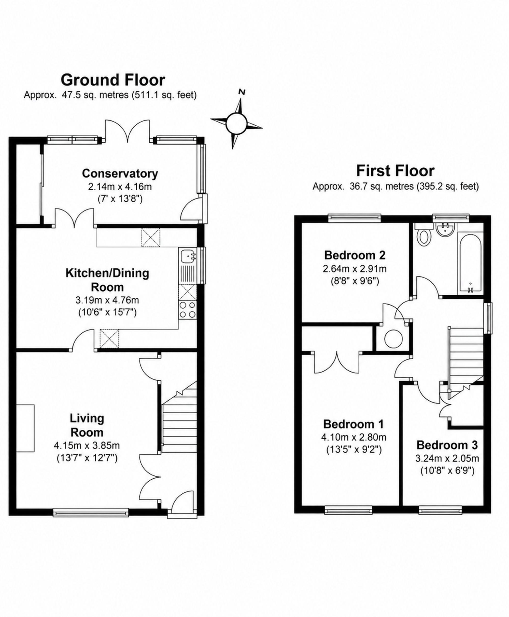 3 bed semi-detached house for sale in Valley Road, Brackley, NN13 - Property floorplan