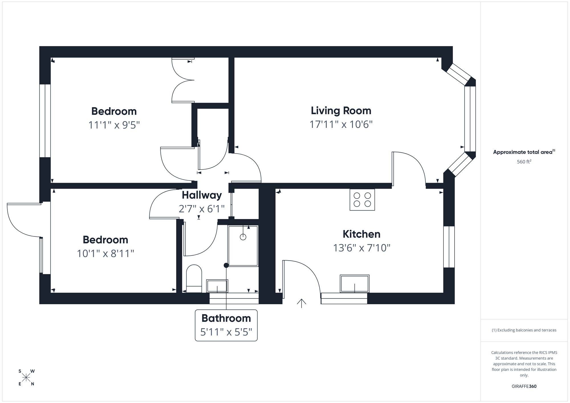 2 bed detached bungalow for sale in Ellesmere Crescent, Brackley, NN13 - Property floorplan