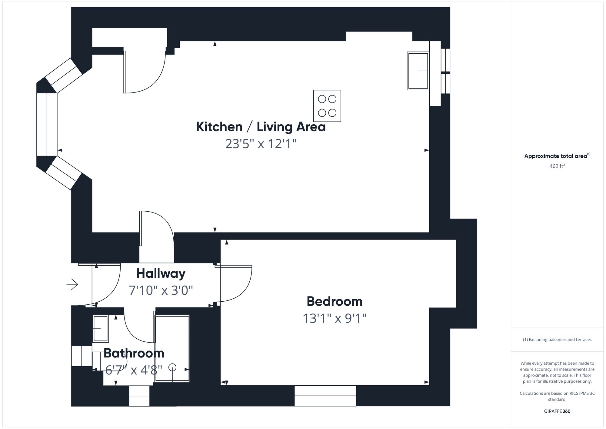 1 bed flat for sale in High Street, The Bell Tower, NN13 - Property floorplan