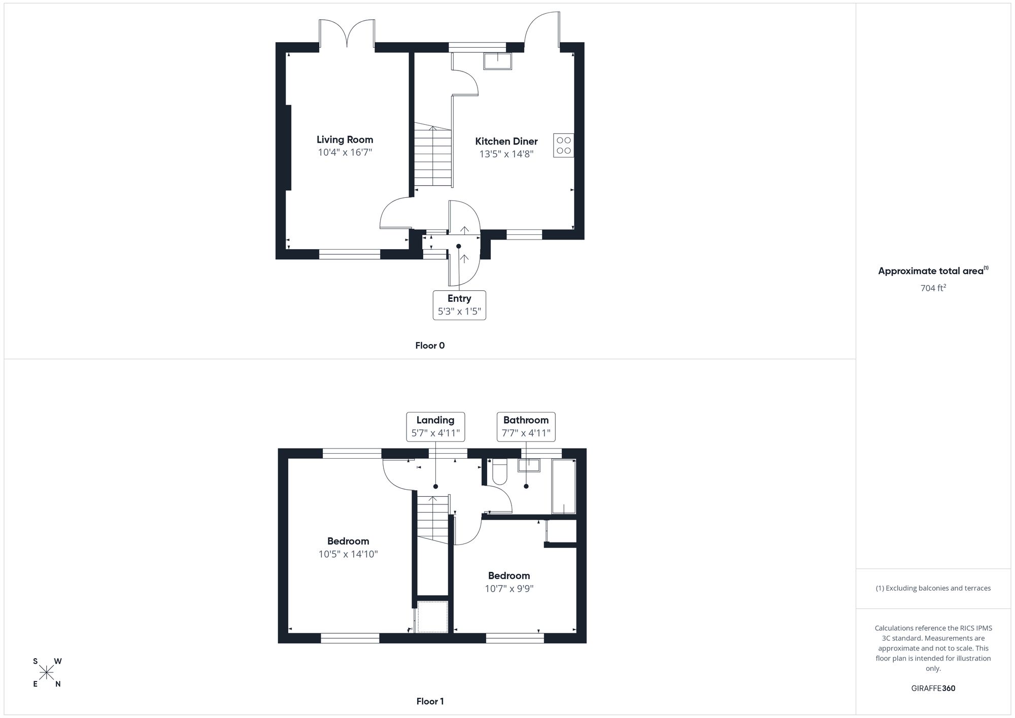 2 bed terraced house for sale in Waynflete Avenue, Brackley, NN13 - Property floorplan