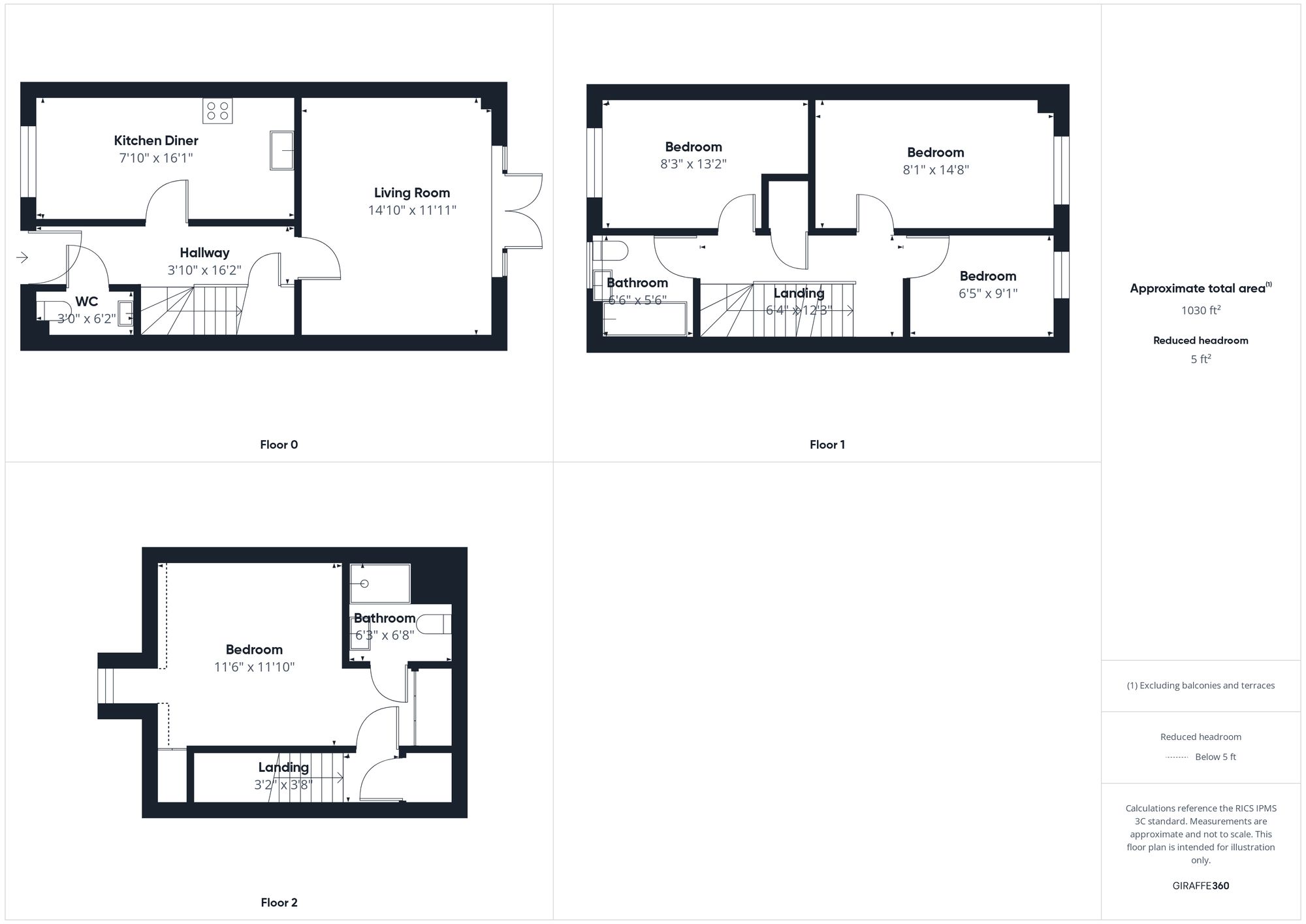 4 bed mid-terraced house for sale in Foxhills Way, Brackley, NN13 - Property floorplan
