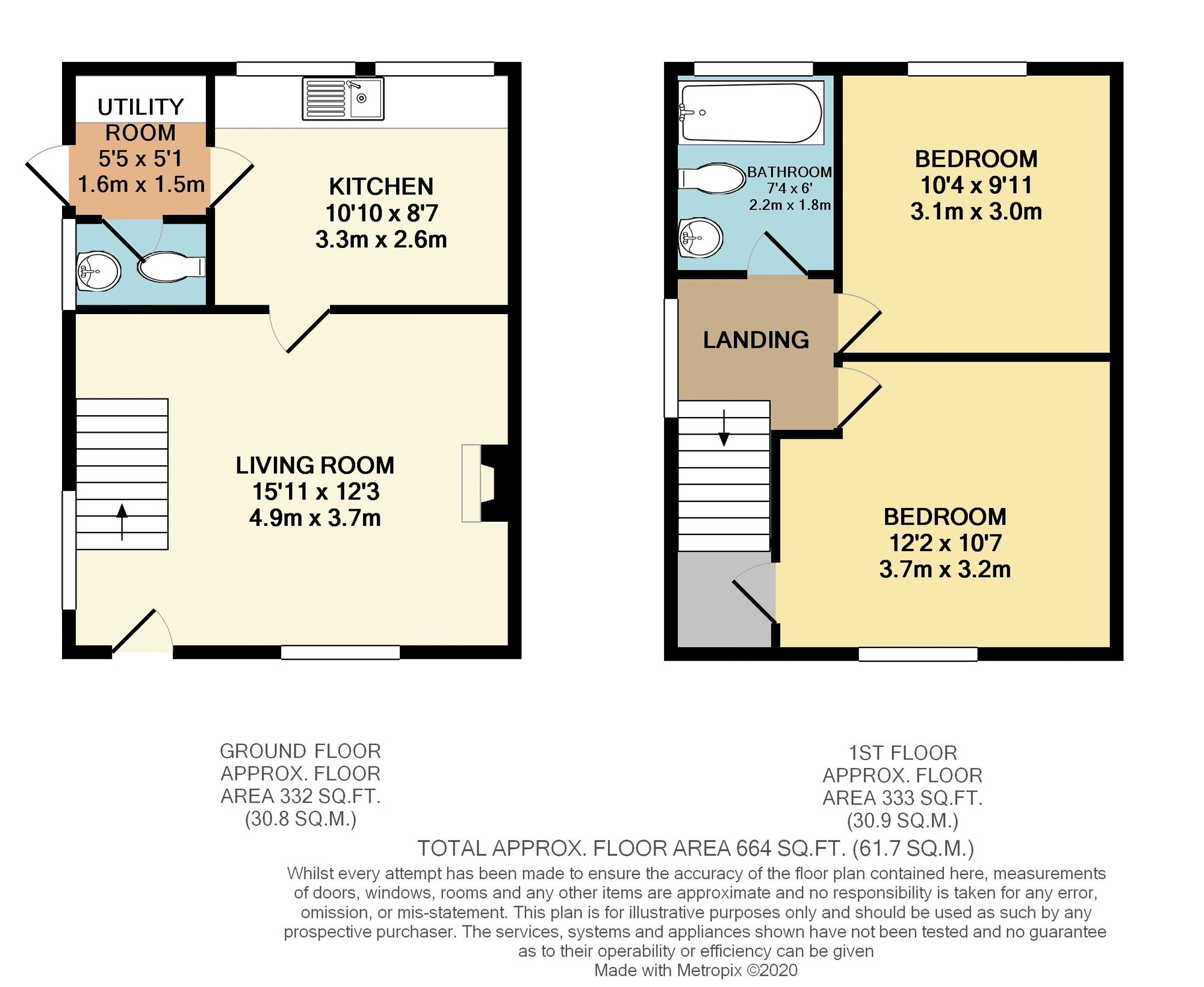 2 bed semi-detached house for sale in Main Street, Westbury, NN13 - Property floorplan