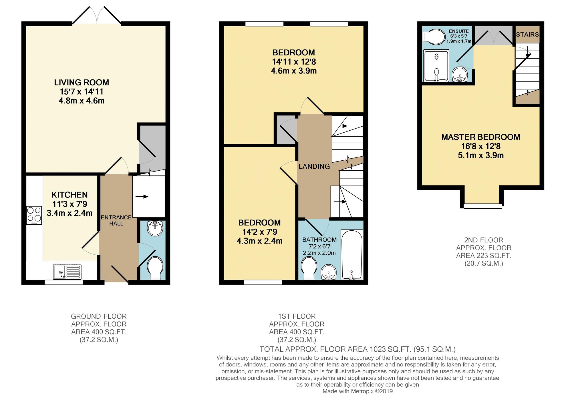 3 bed terraced house for sale in Poppyfields Way, Brackley, NN13 - Property floorplan