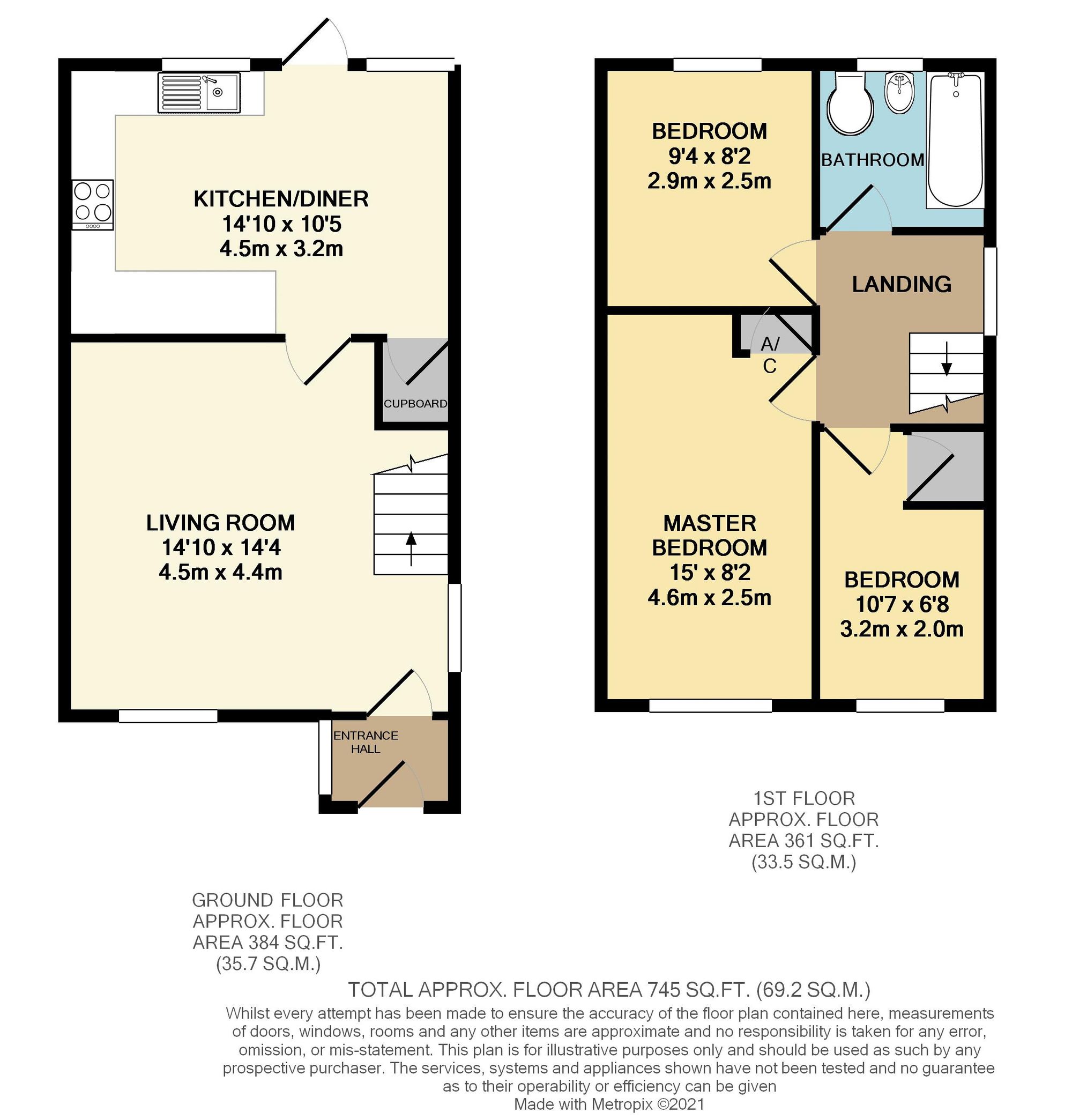 3 bed semi-detached house for sale in Dumas Cul-De-Sac, Brackley, NN13 - Property floorplan