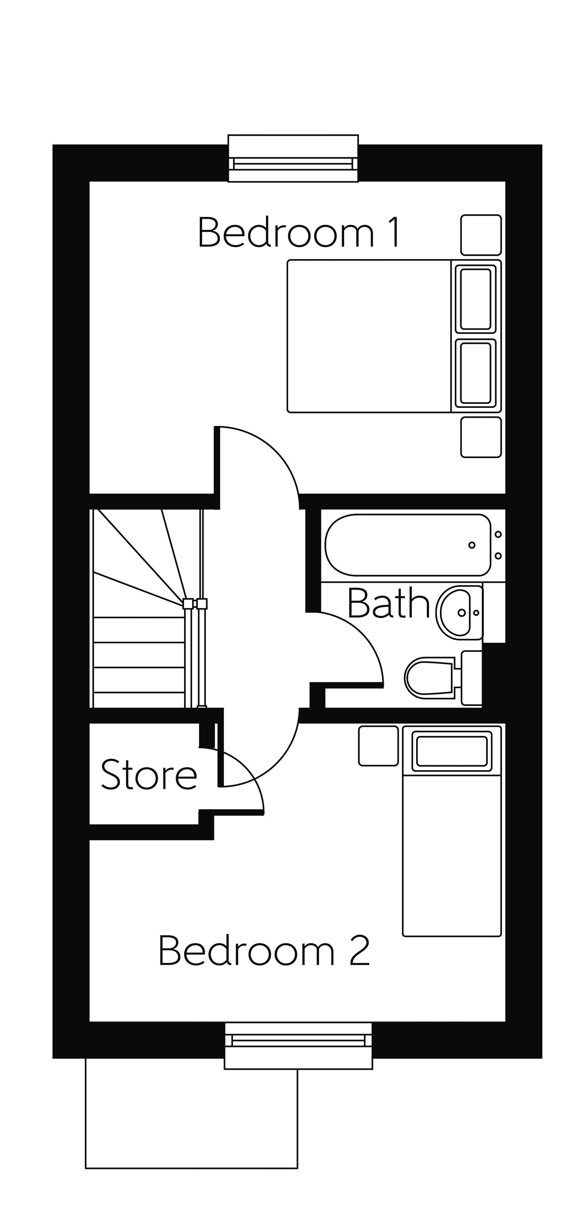 2 bed mid-terraced house for sale in Foxhills Way, Brackley, NN13 - Property floorplan