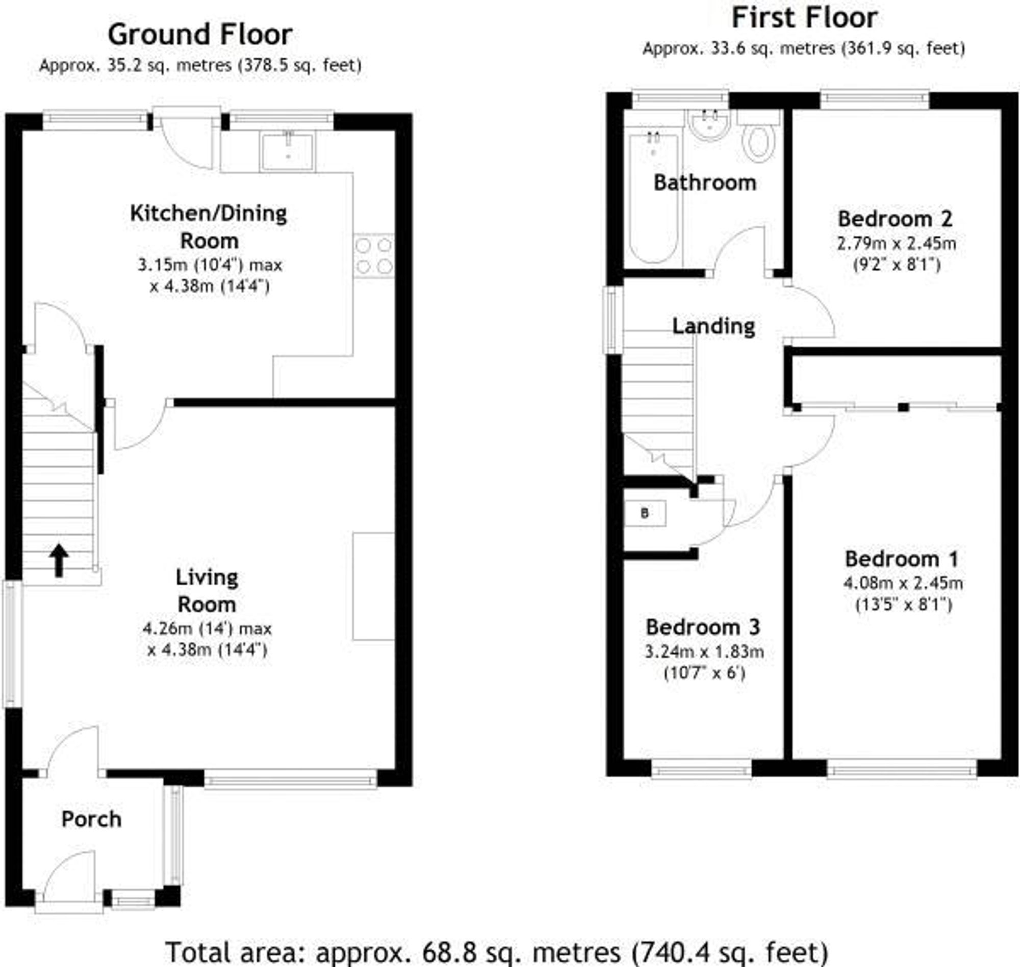 3 bed semi-detached house for sale in Martial Daire Boulevard, Brackley, NN13 - Property floorplan