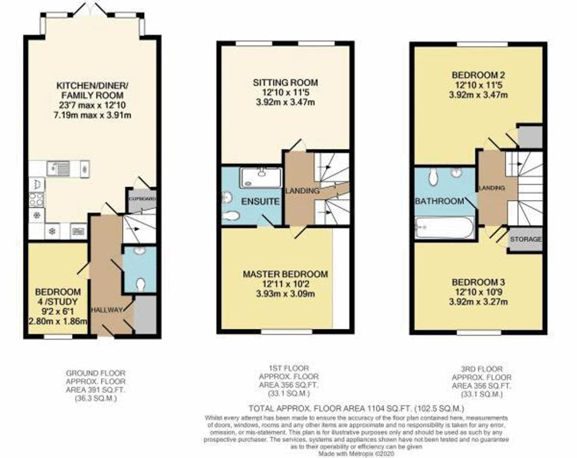 4 bed end of terrace house for sale in Juno Crescent, Brackley, NN13 - Property floorplan