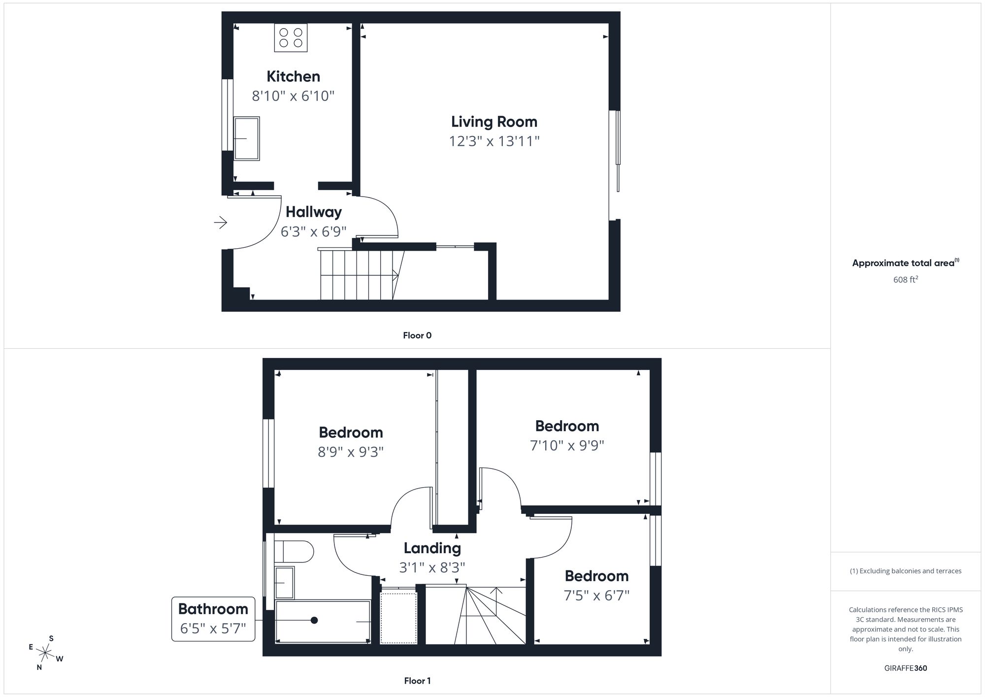 3 bed terraced house for sale in Glebe Close, Maids Moreton, MK18 - Property floorplan