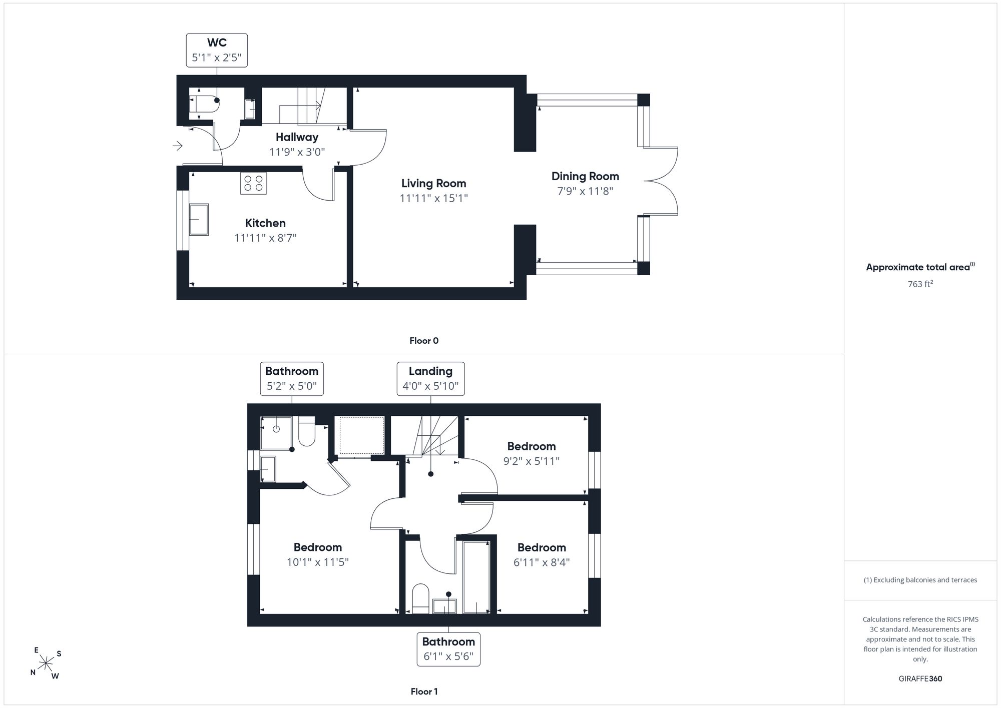 3 bed terraced house for sale in Johnson Avenue, Brackley, NN13 - Property floorplan