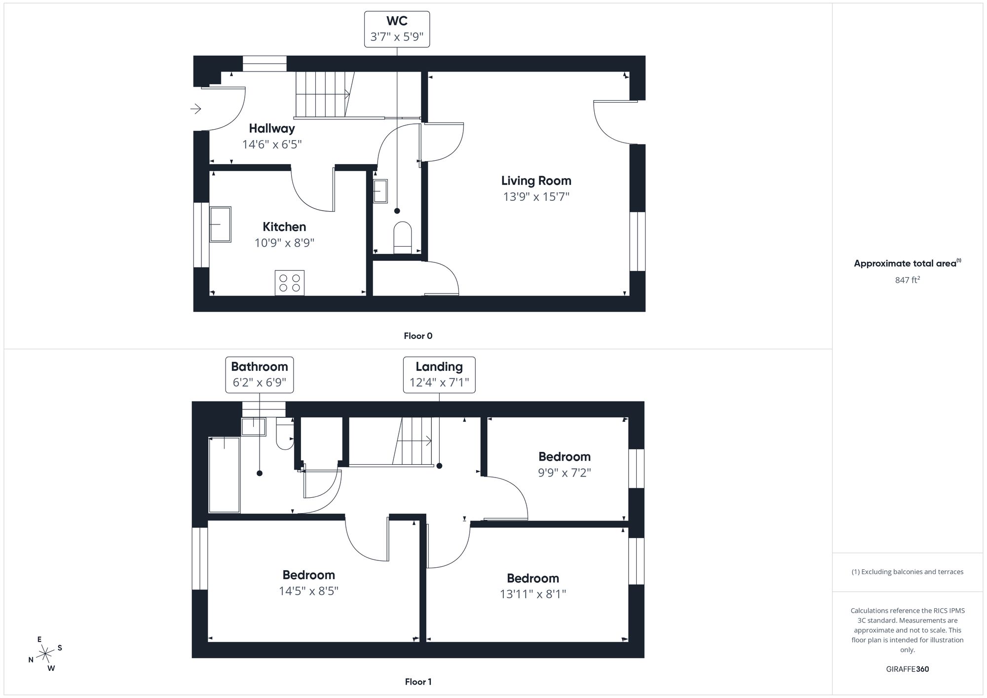 3 bed end of terrace house for sale in Foxhills Way, Brackley, NN13 - Property floorplan