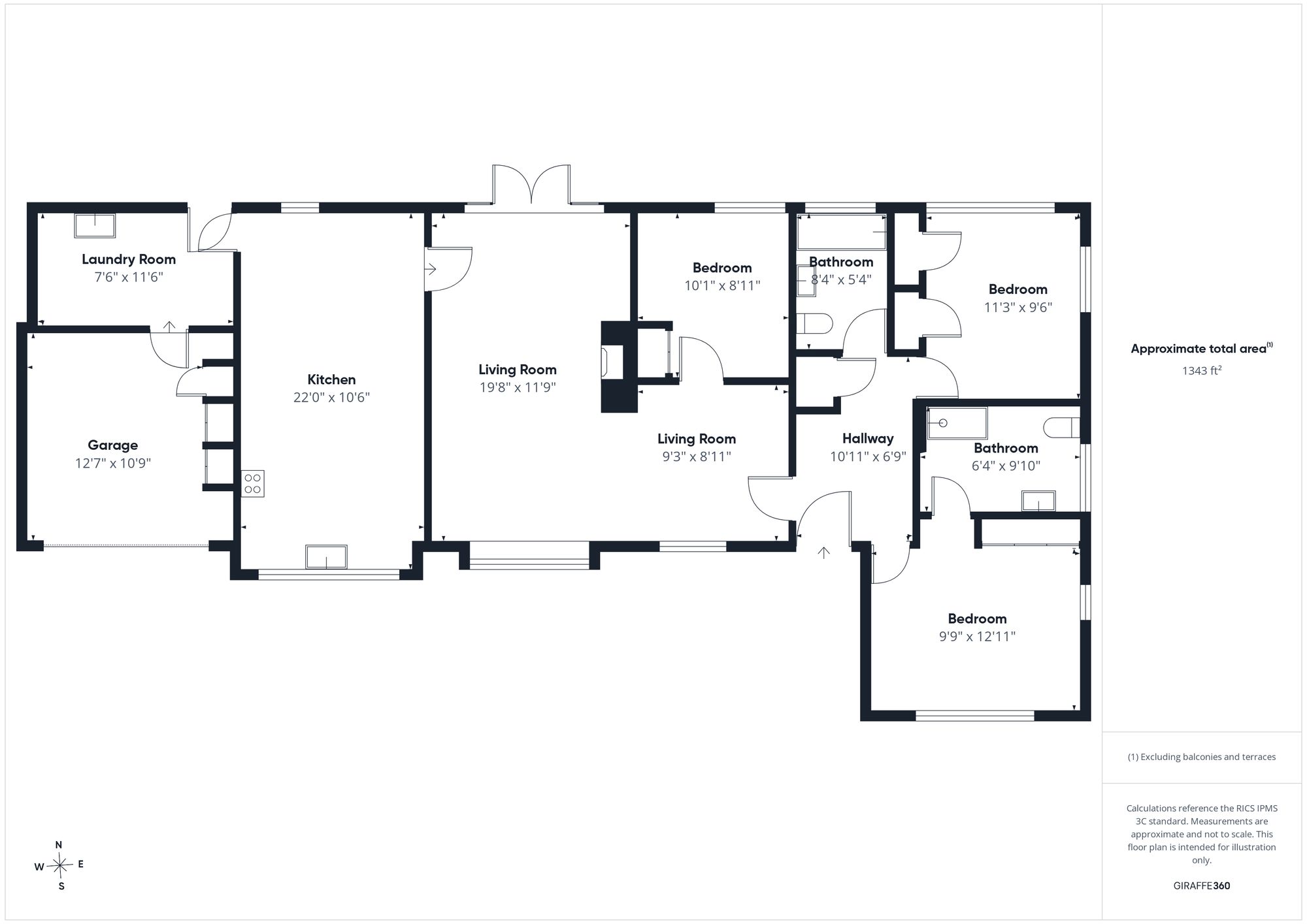 3 bed detached bungalow for sale in Wappenham Road, Helmdon, NN13 - Property floorplan