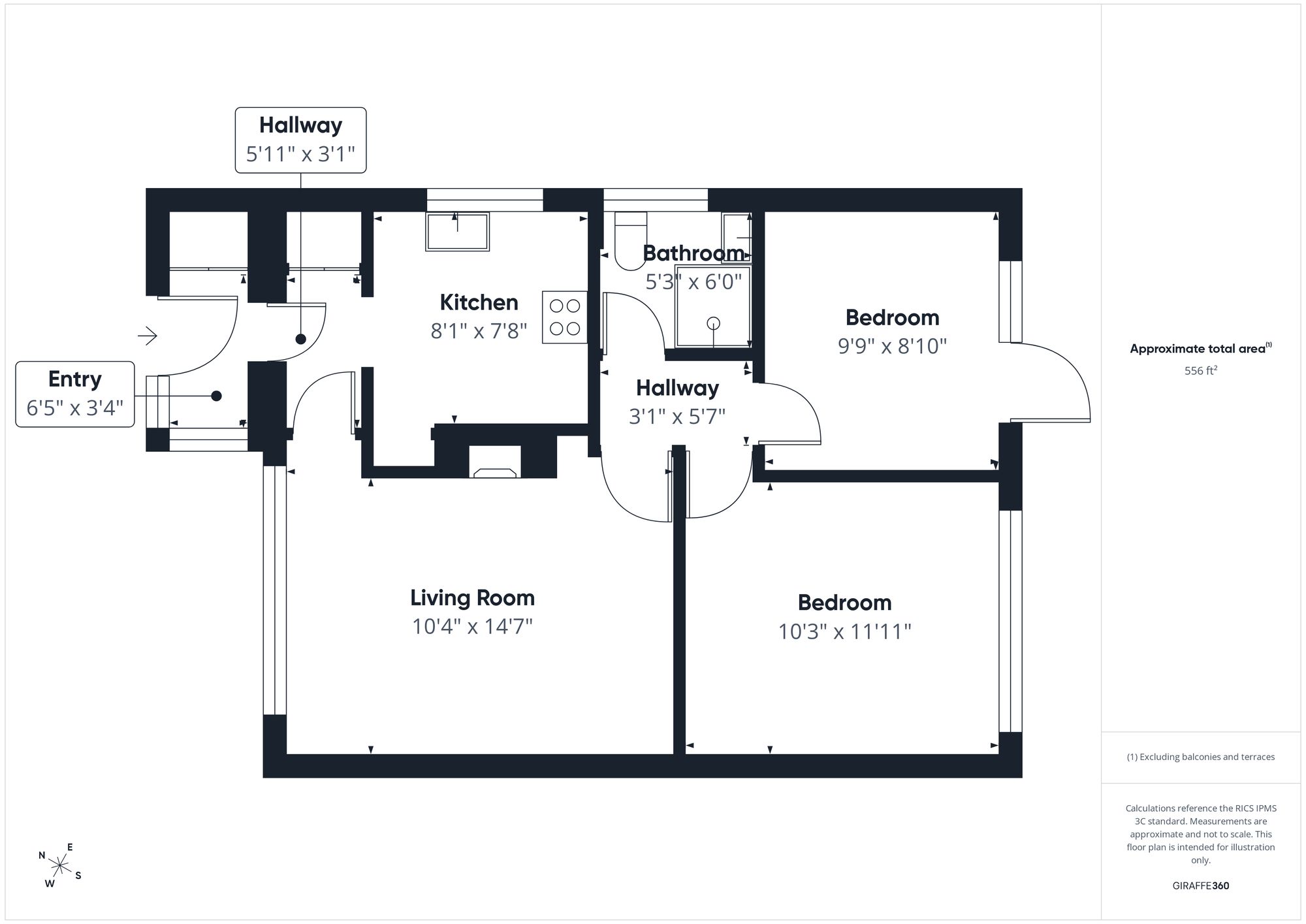 2 bed semi-detached bungalow for sale in Woodlands Crescent, Buckingham, MK18 - Property floorplan